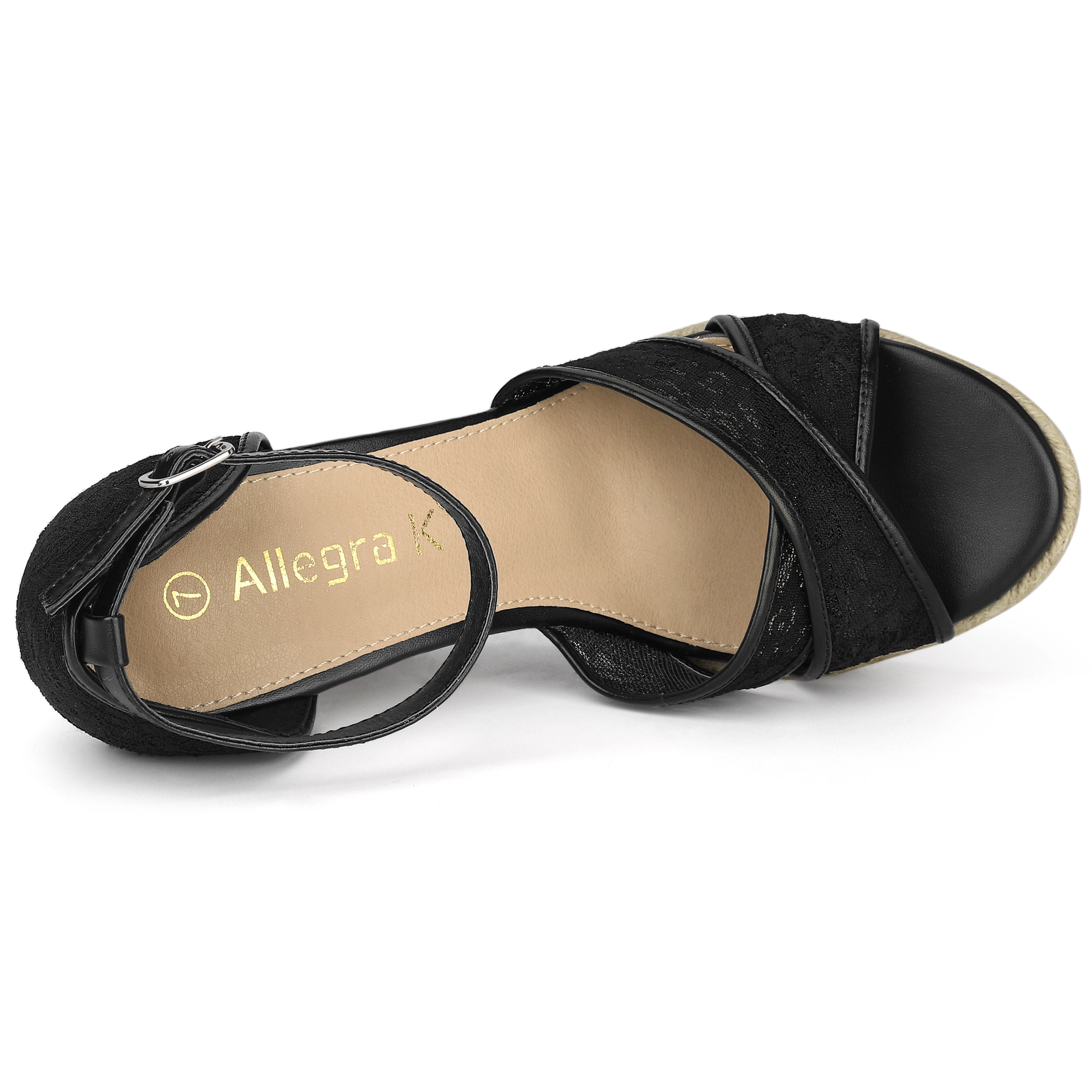 BLISSFUL STEP Women's Lace Espadrilles Wedge Sandals