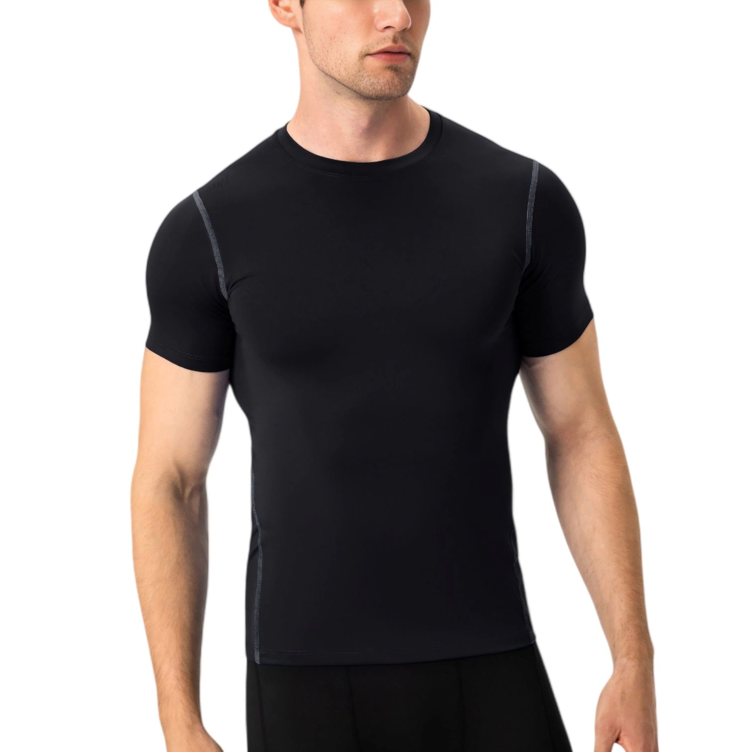 Anna-Kaci Mens Short Sleeve Compression Crew Neck Shirt