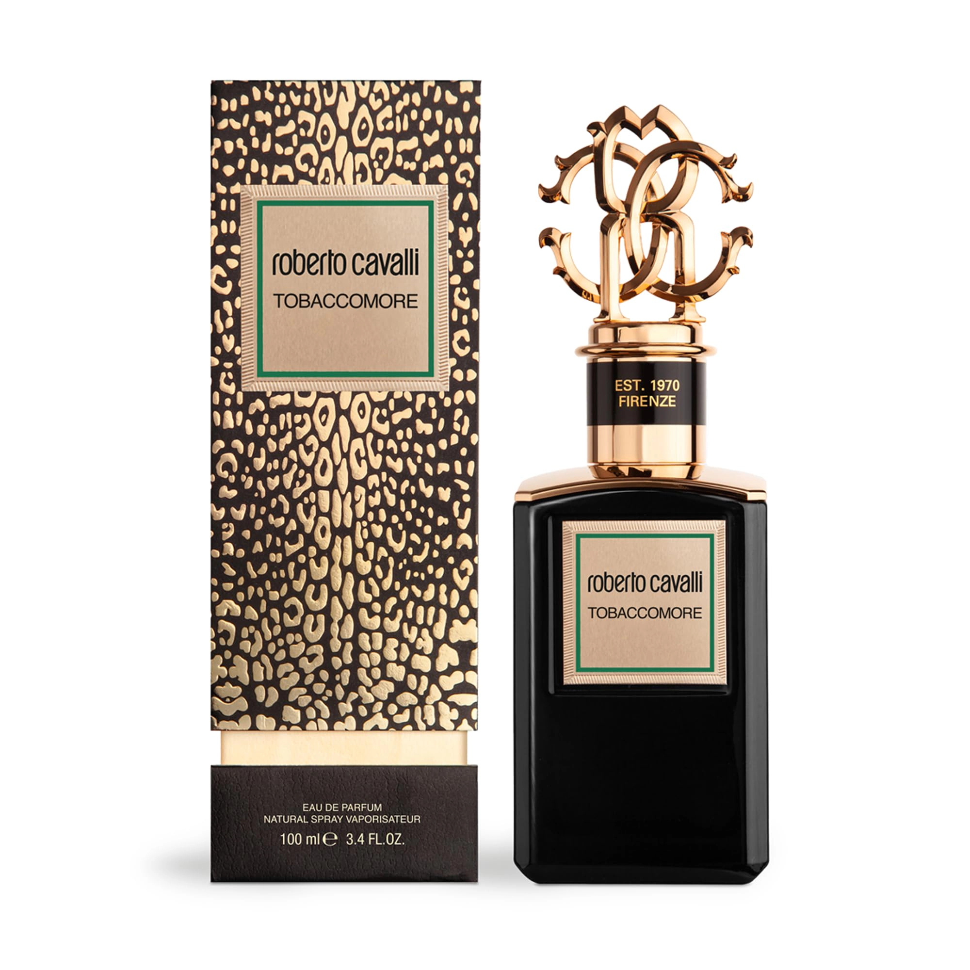 Roberto Cavalli Tobaccomore Eau de Parfum Unisex, Warm Tobacco Amber 3.4 oz Spray