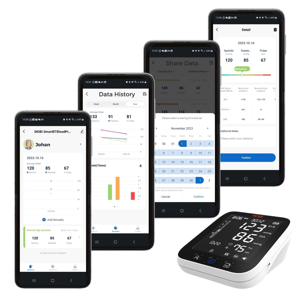 MOBI Smart Bluetooth Arm Blood Pressure Monitor