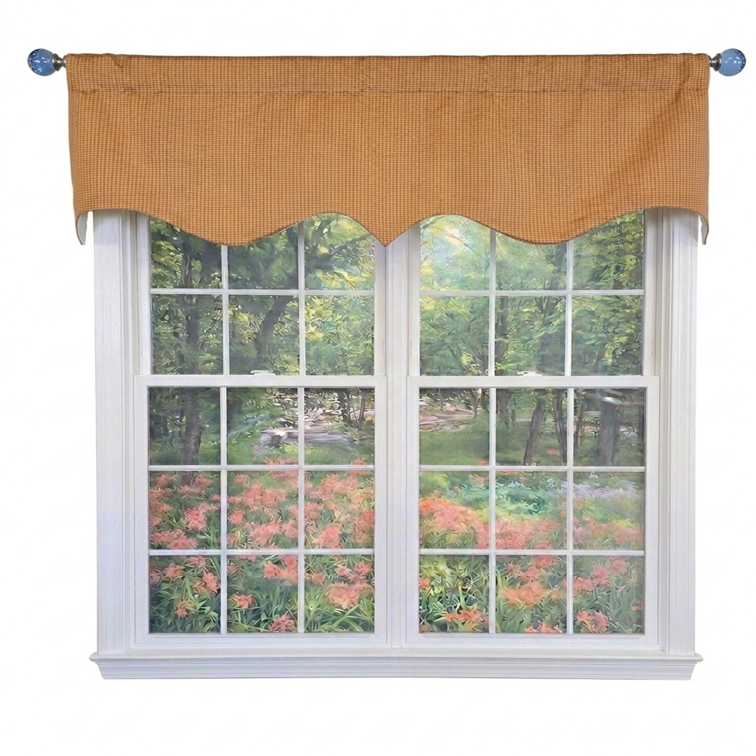 RLF Home Mini Woven Regal Window Valance 100% Cotton Lined Rod Pocket 50" x 17" Multi