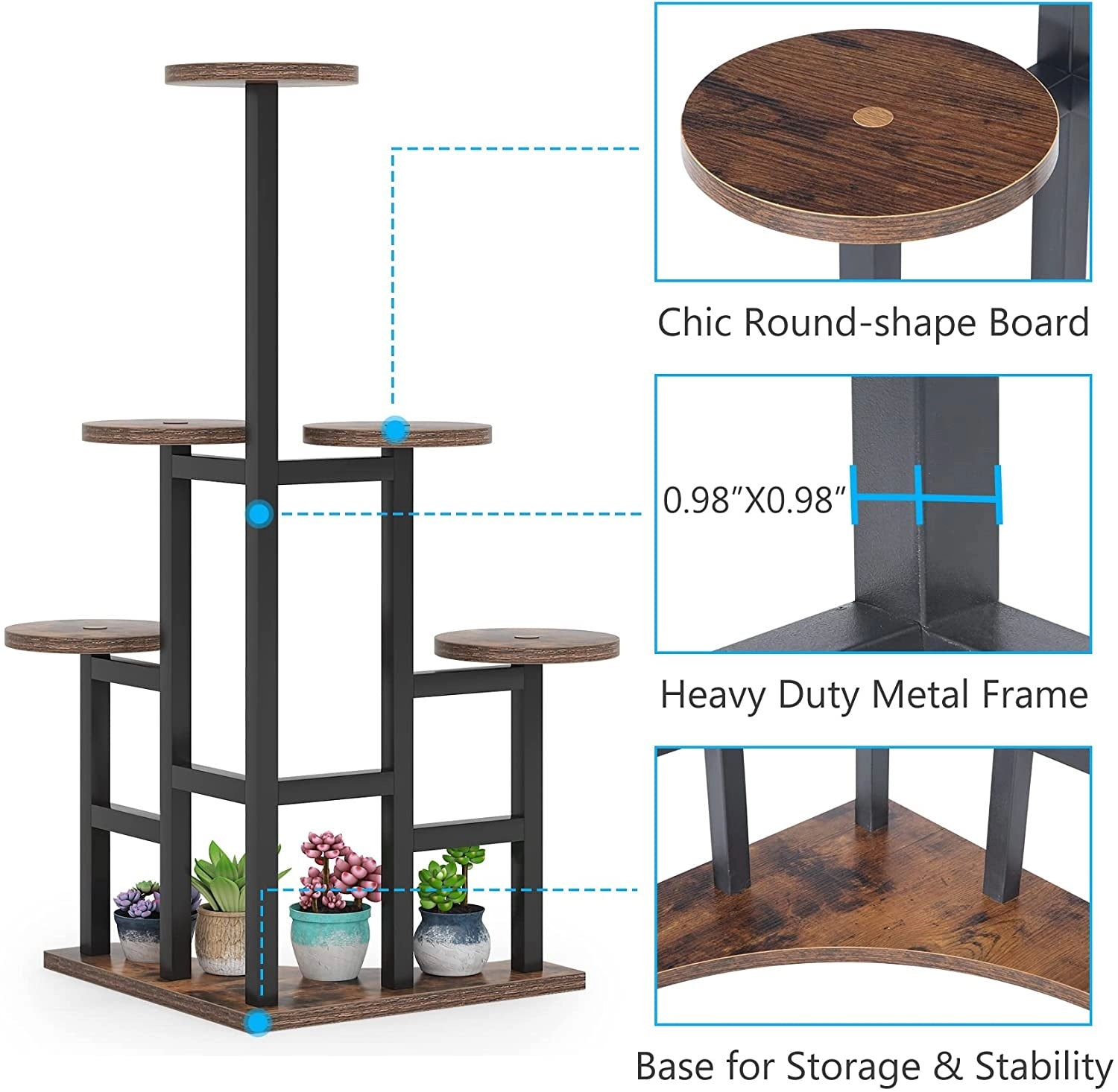 Tribesigns Corner Plant Stand Indoor, 6 Tiered Plant Shelf Flower Stand