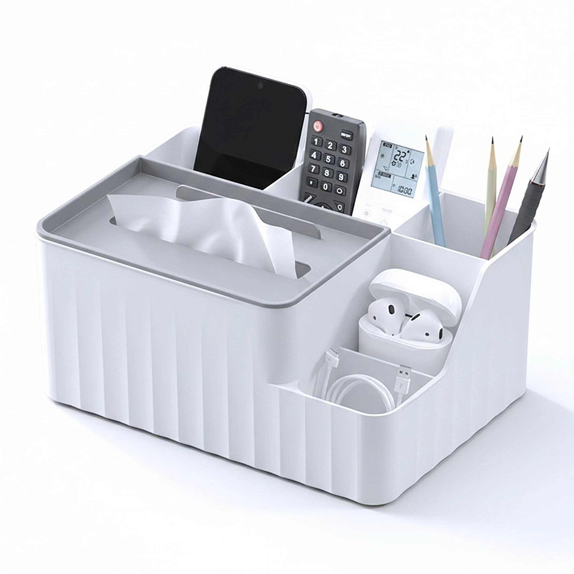 Alilang Women Multi Compartment Tissue Holder and Desktop Storage Organizer