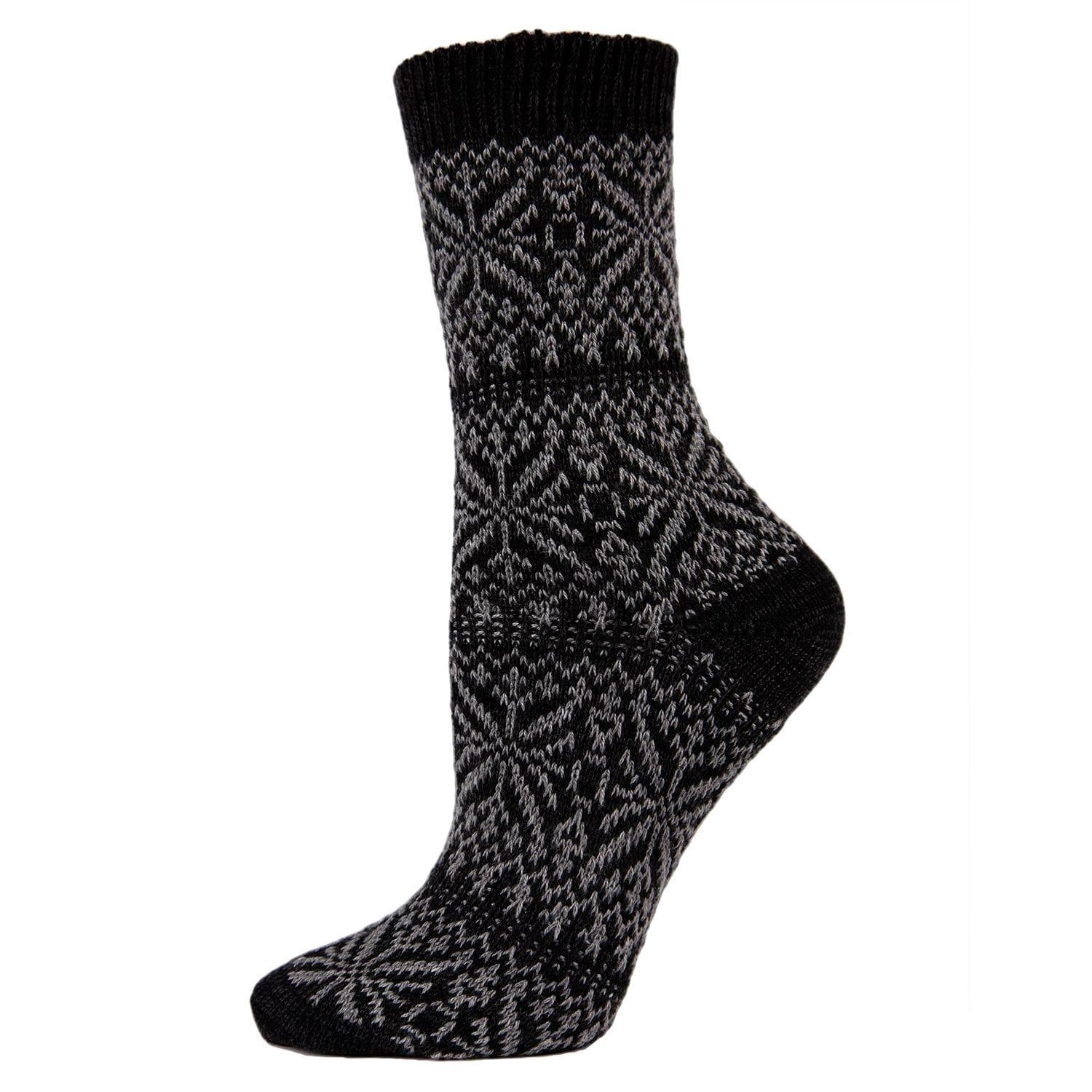 MeMoi Women's Traditional Cozy Snowflake Crew Socks
