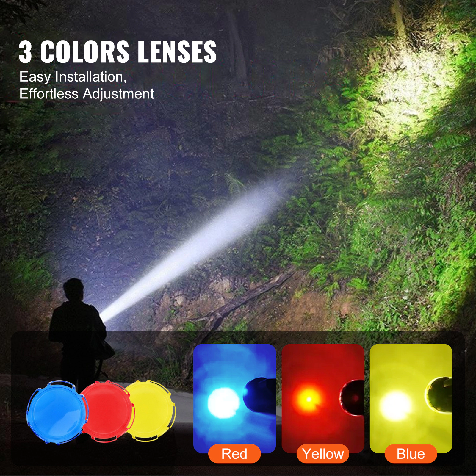 HONGGE Rechargeable Spotlight Flashlight, Lumens, IP67 Waterproof Handheld LED Spot Light