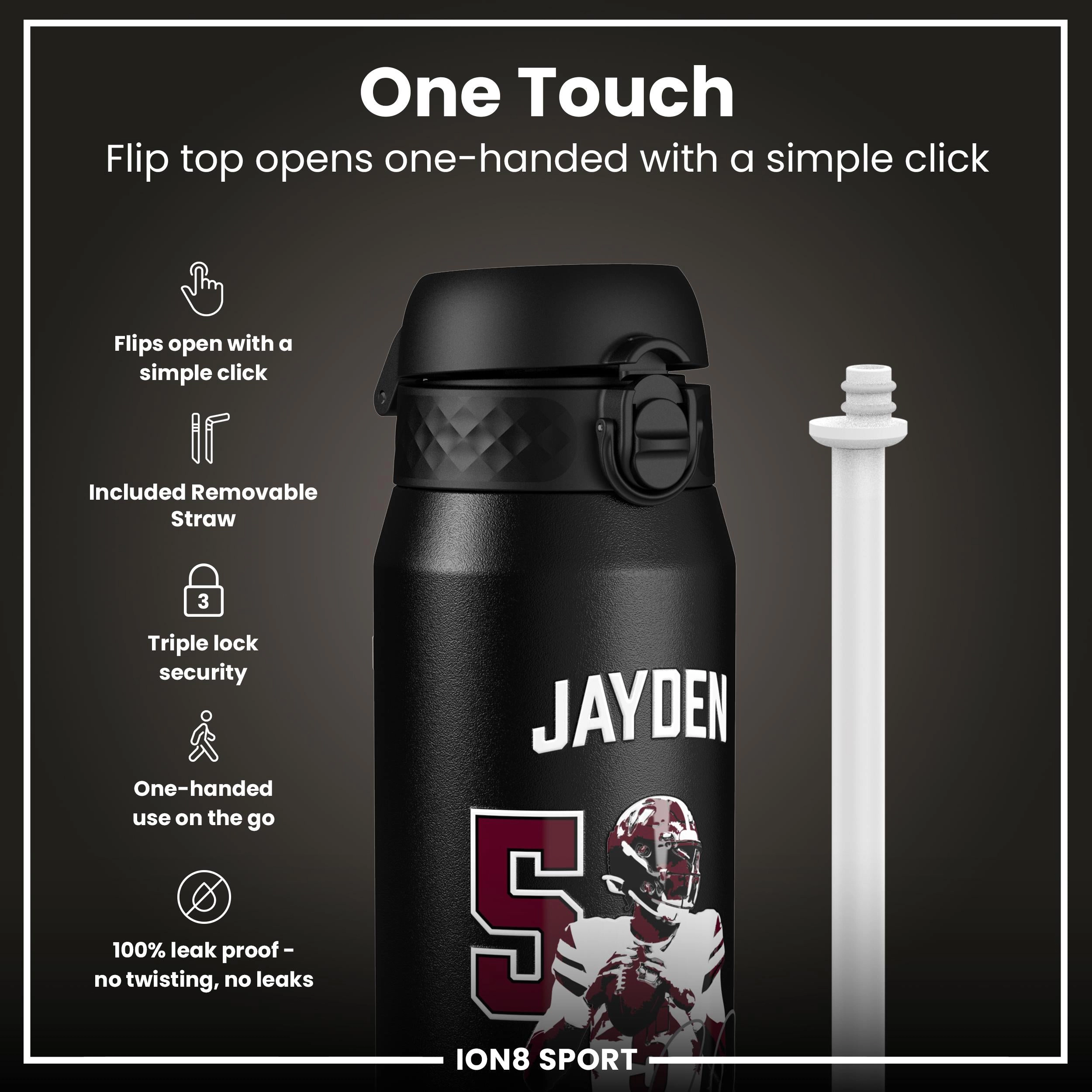 Youzey Ion8 24oz Unisex NFL PA Thermal Steel Water Bottle - Locked Series