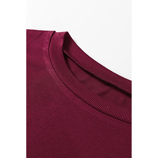 Threaded Pear Women's Bellamy Ribbed Body Patchwork Long Sleeve Top