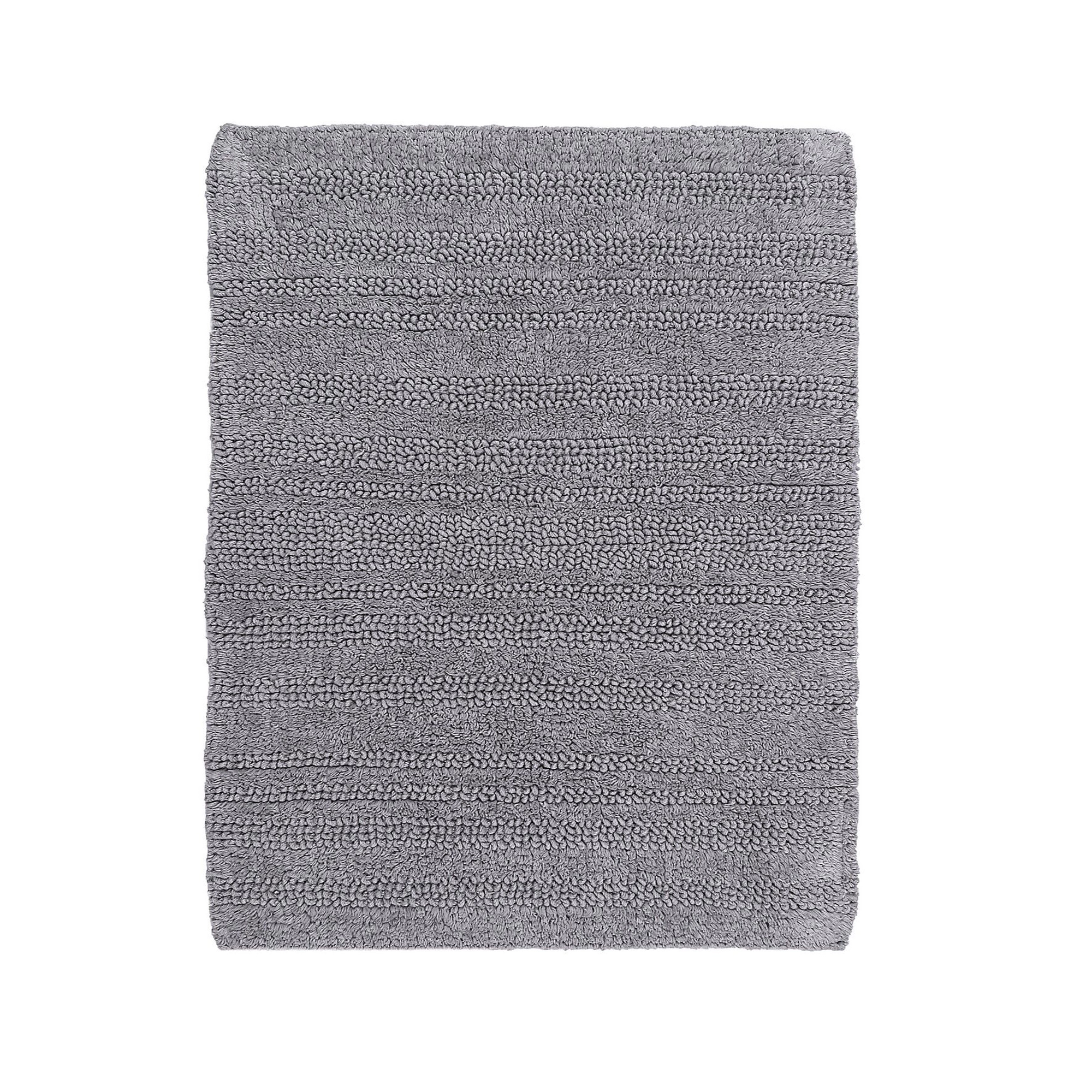 Knightsbridge Luscious Textu Striped All Season Soft Plush Cotton Reversible & Soft Bath Rug