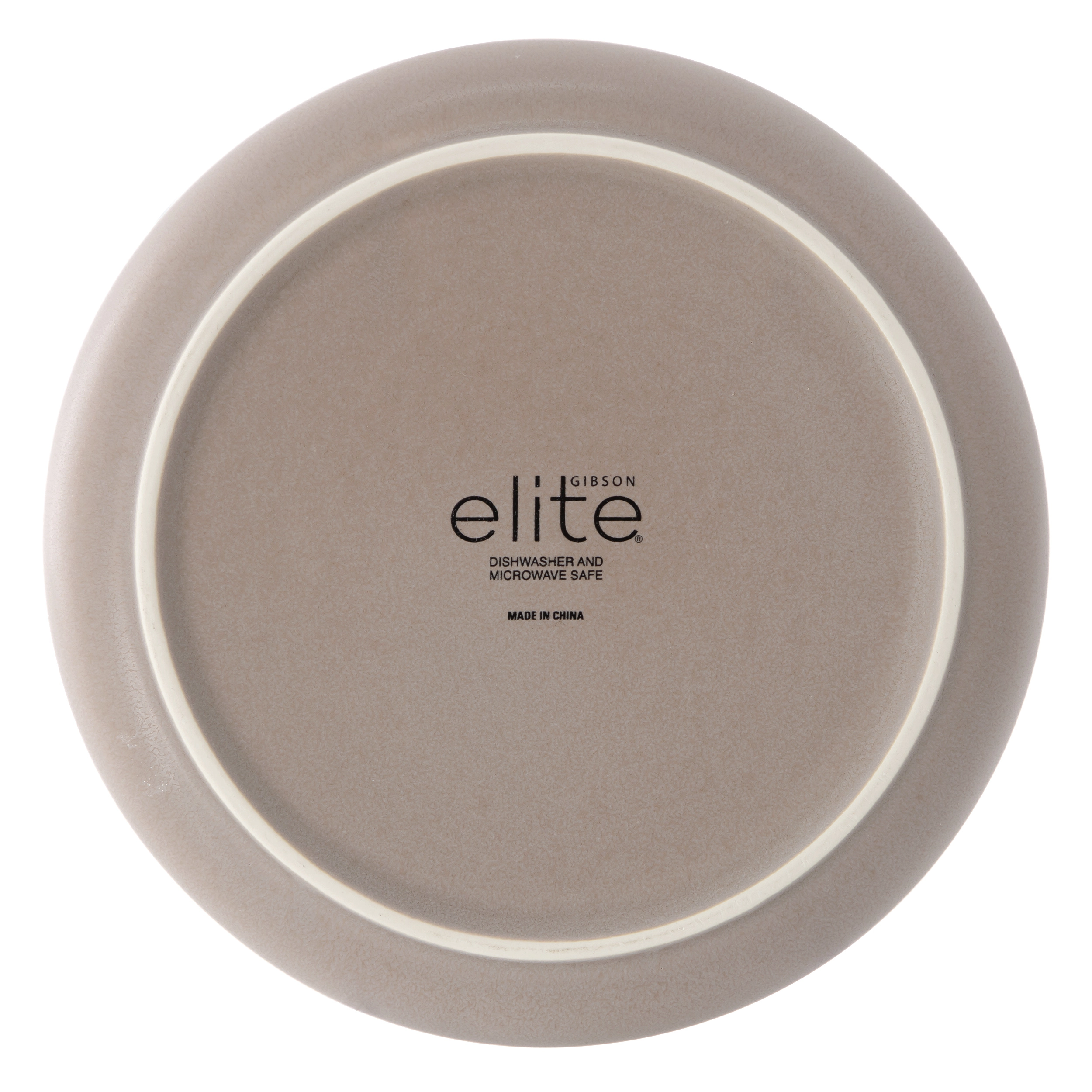 Gibson Elite Laguna Bliss 16 Piece Round Stoneware Double Bowl Dinnerware Set Matte Brown