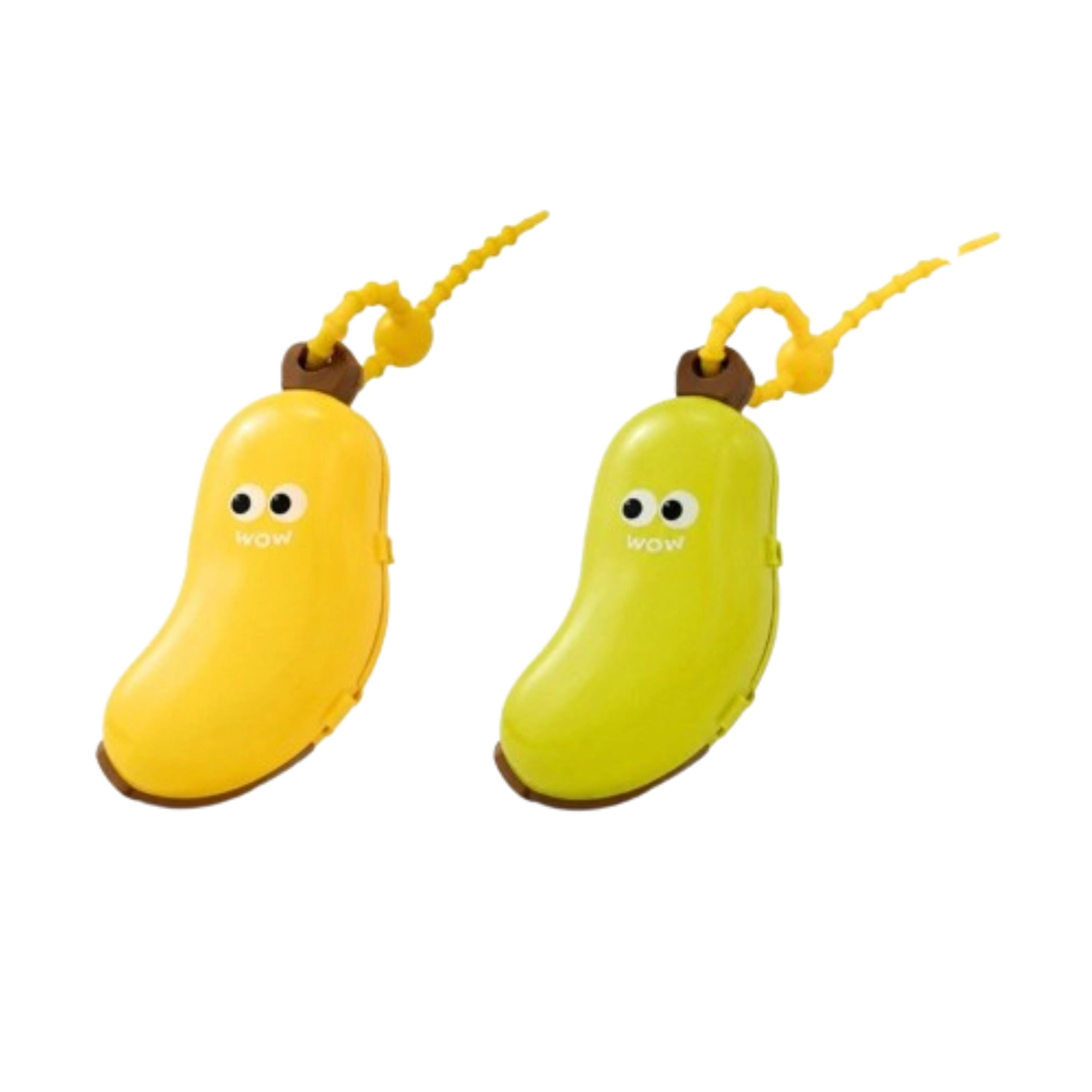 Home Collection Pack of 2 Banana Toothbrush Case Travel Holder with Toothpaste Dispenser