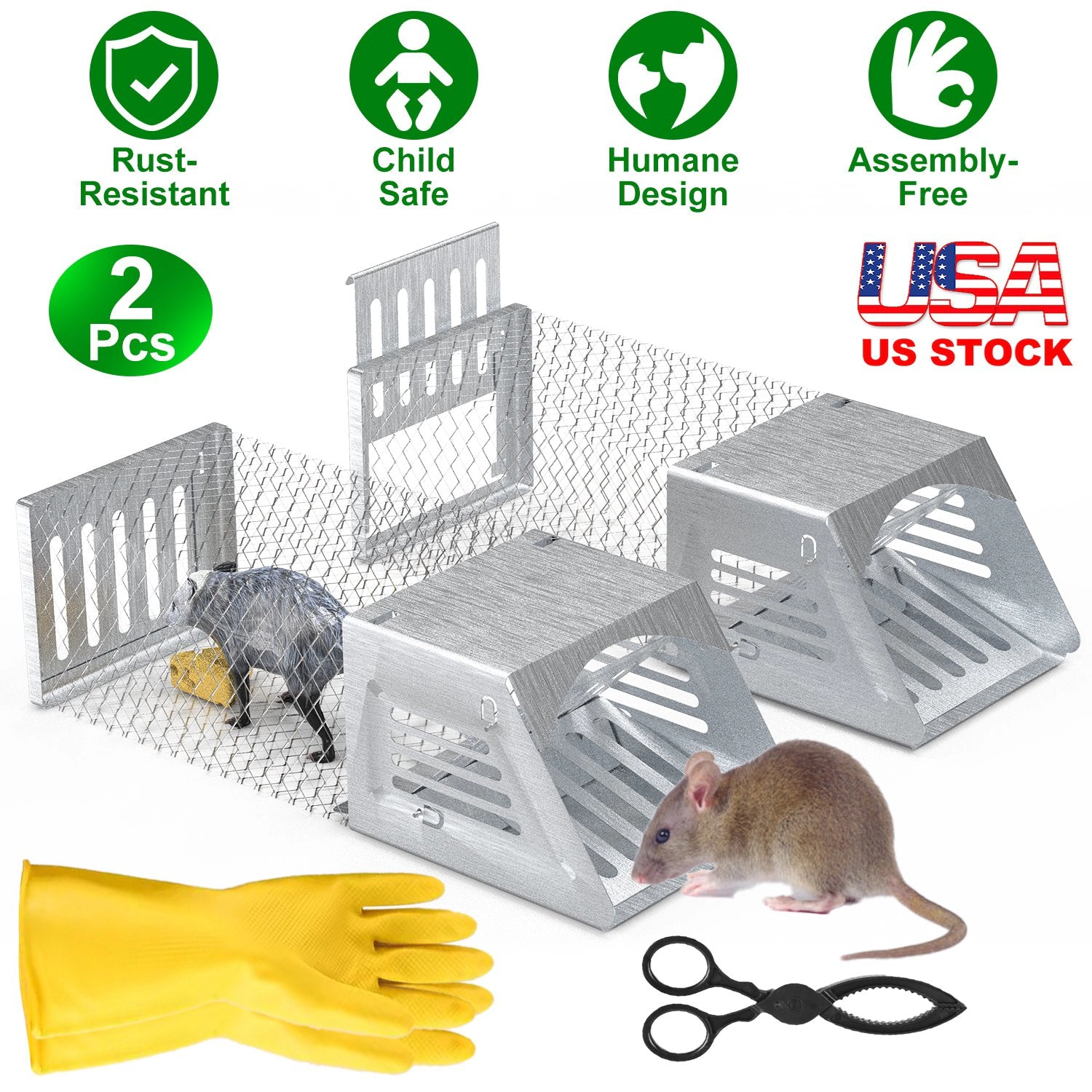 GBruno 2-Piece Galvanized Mouse Trap Cage