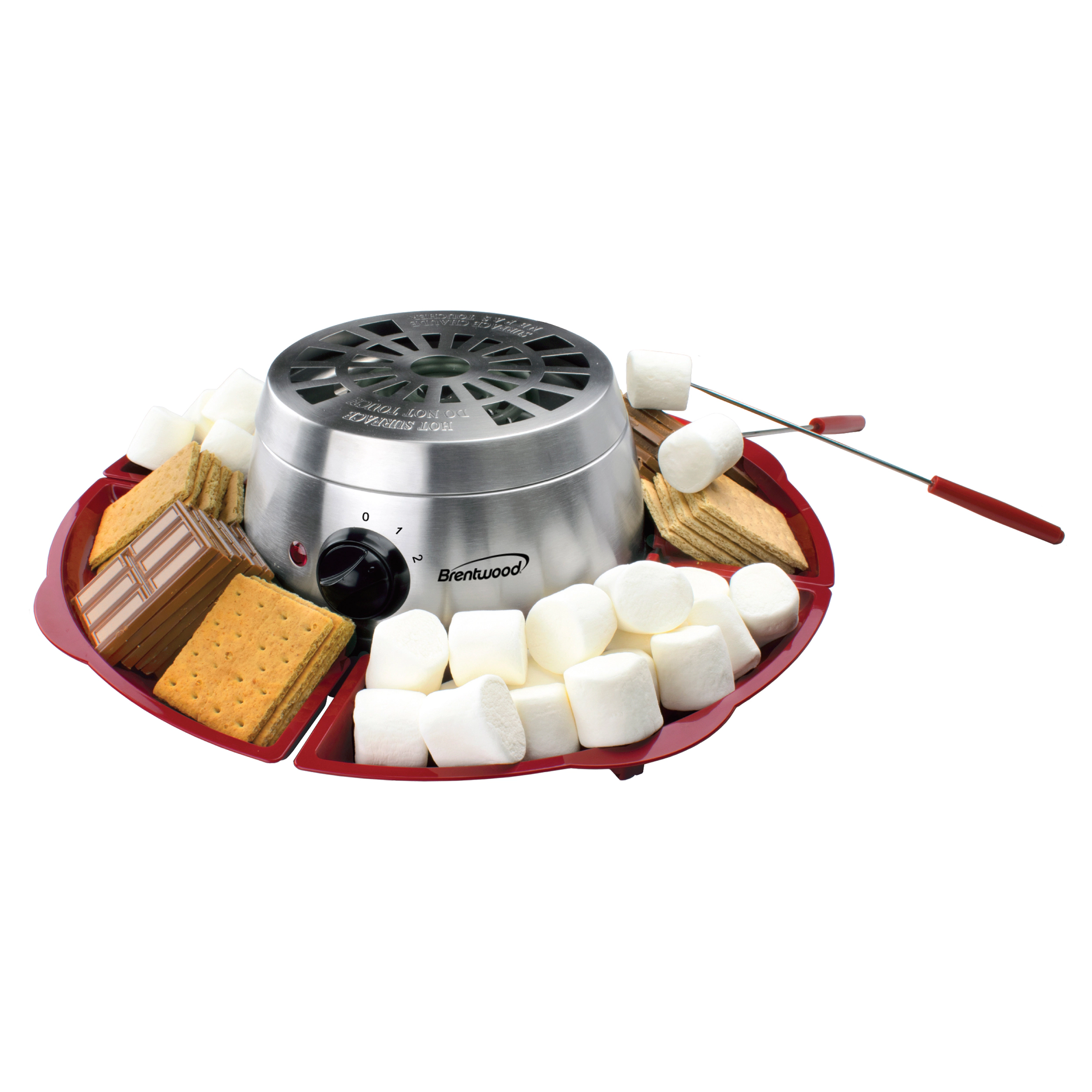Brentwood TS-603 Indoor Electric Stainless Steel 8 Piece Smores Maker Set