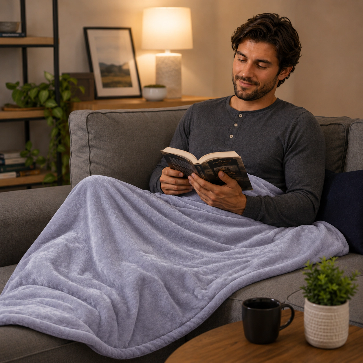 Pursonic Unisex Electric Microplush Heated Blanket Throw with Adjustable Heat Settings