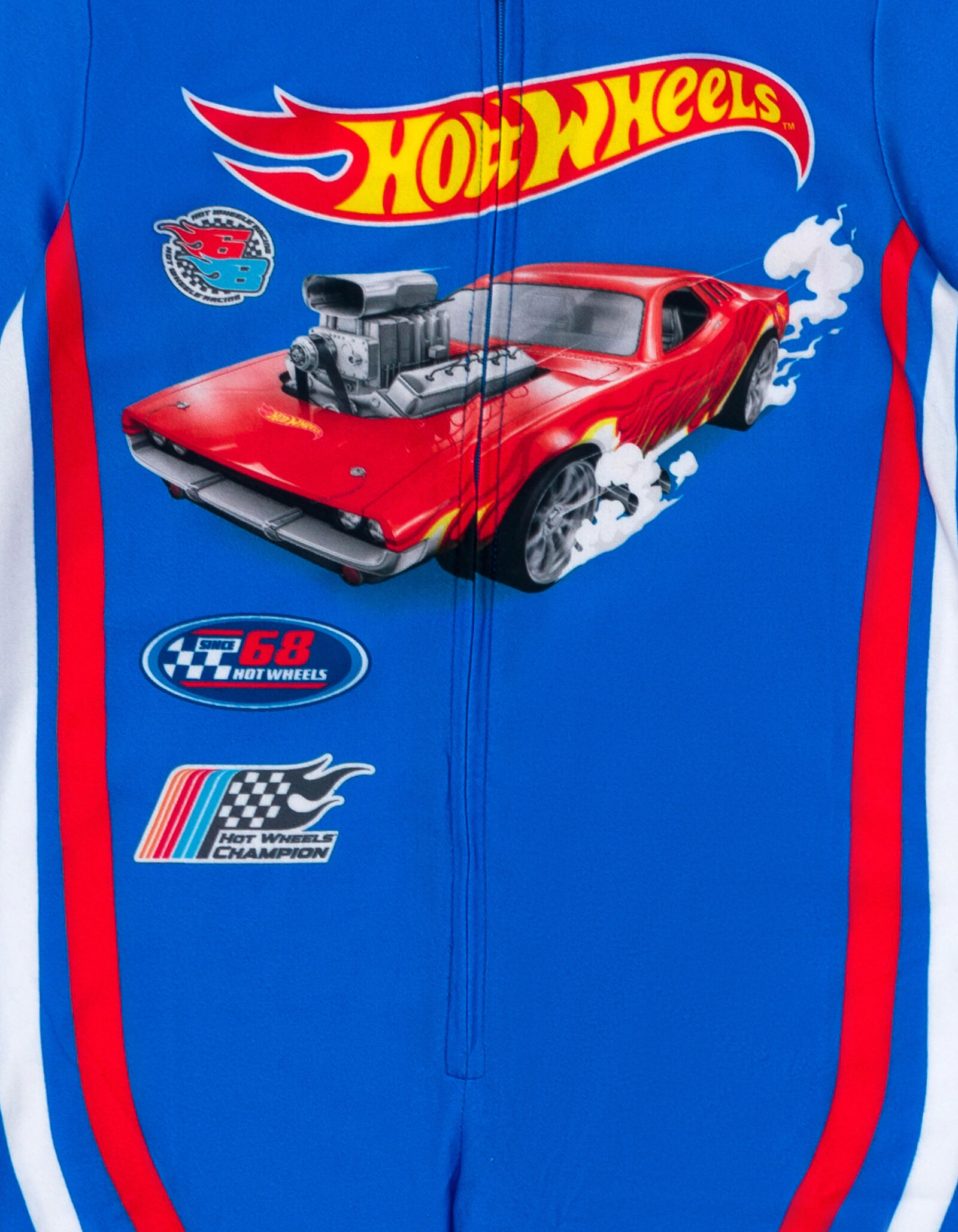Hot Wheels Boys' Racing Fleece Hooded One Piece Pajama