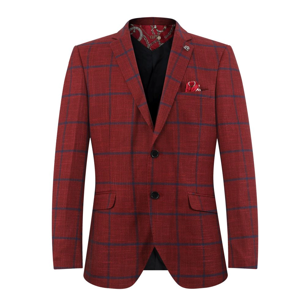 Elie Balleh Boys Slim Fit Boys' Plaid Jacket