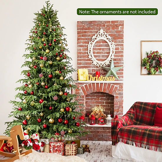 LJG Artificial Christmas Tree with LED Lights and PVC Mixed Branch Tips-7