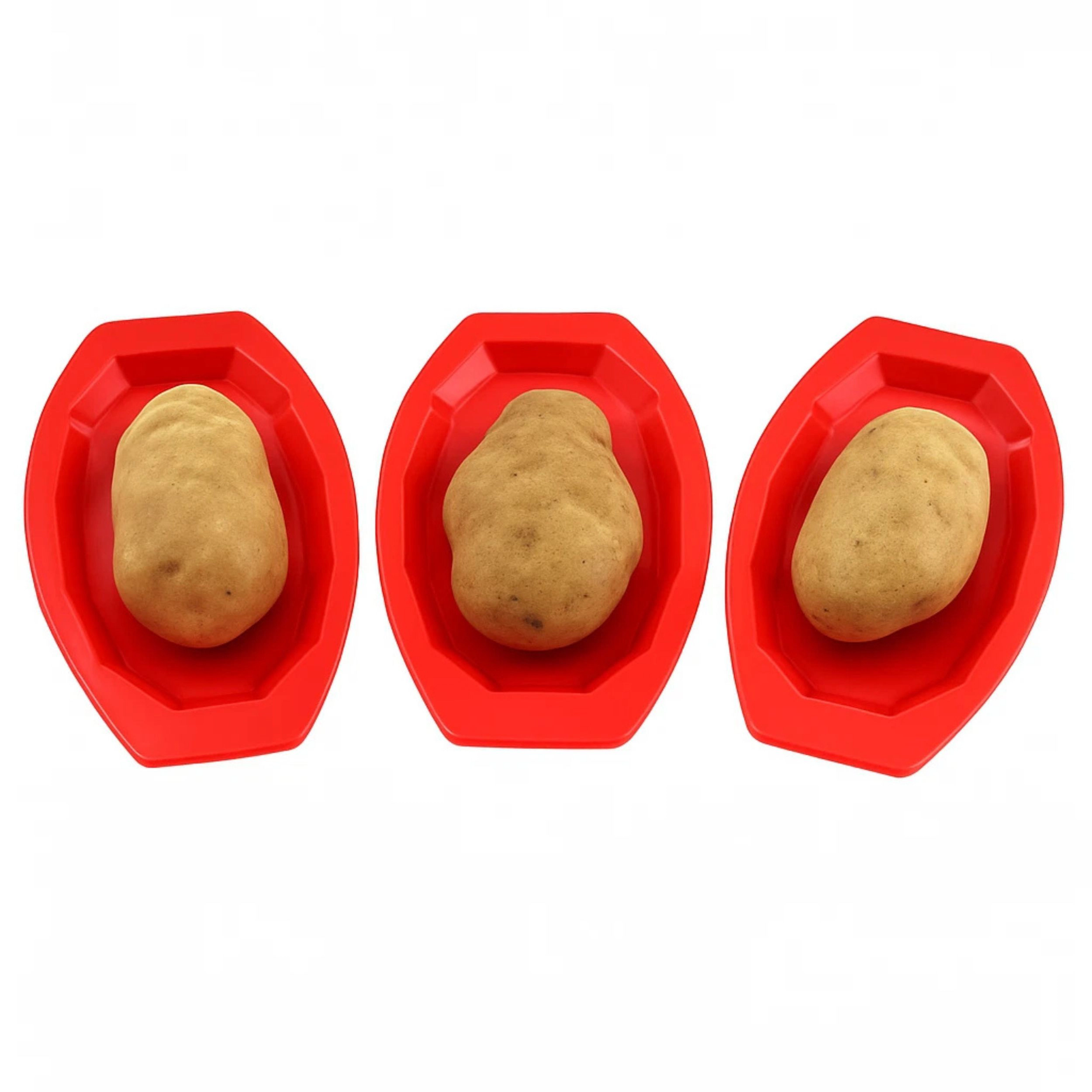 Home Collection Microwave Potato Cooker Trays BPA-Free Plastic Potato Baker Pack of 3
