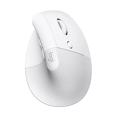 Logitech Lift Vertical Ergonomic Mouse Off White , Wireless, Bluetooth or Logi Bolt USB receiver, Quiet clicks, 4