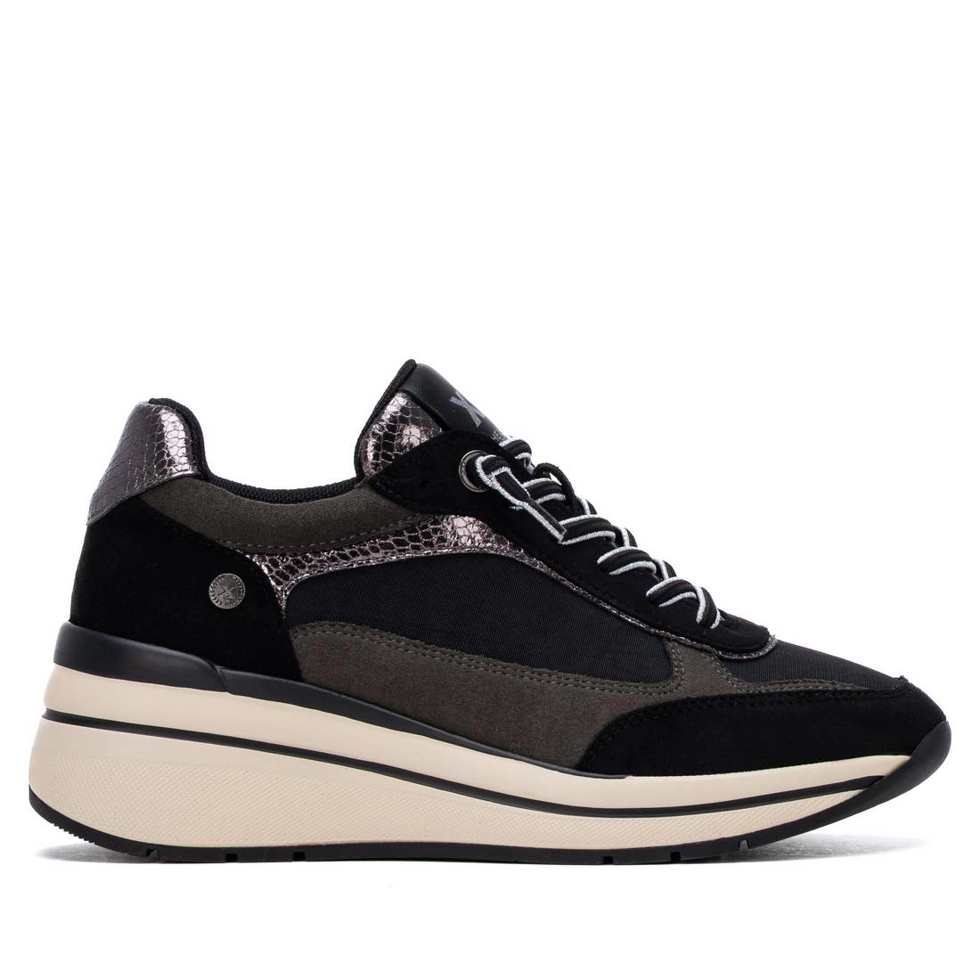 XTI Women's Casual Suede Wedge Sneakers