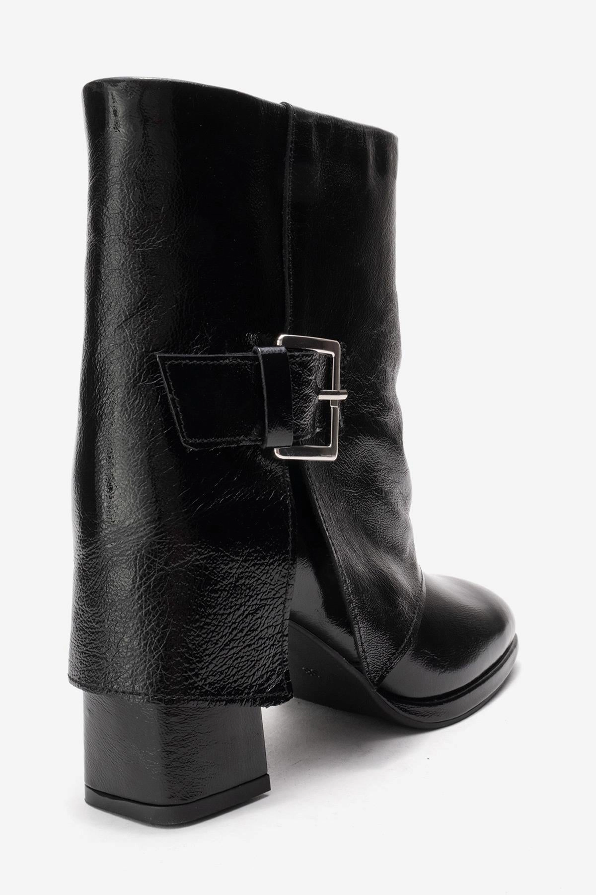 Forever & Always Womens Lore Leather Block Heel Boots