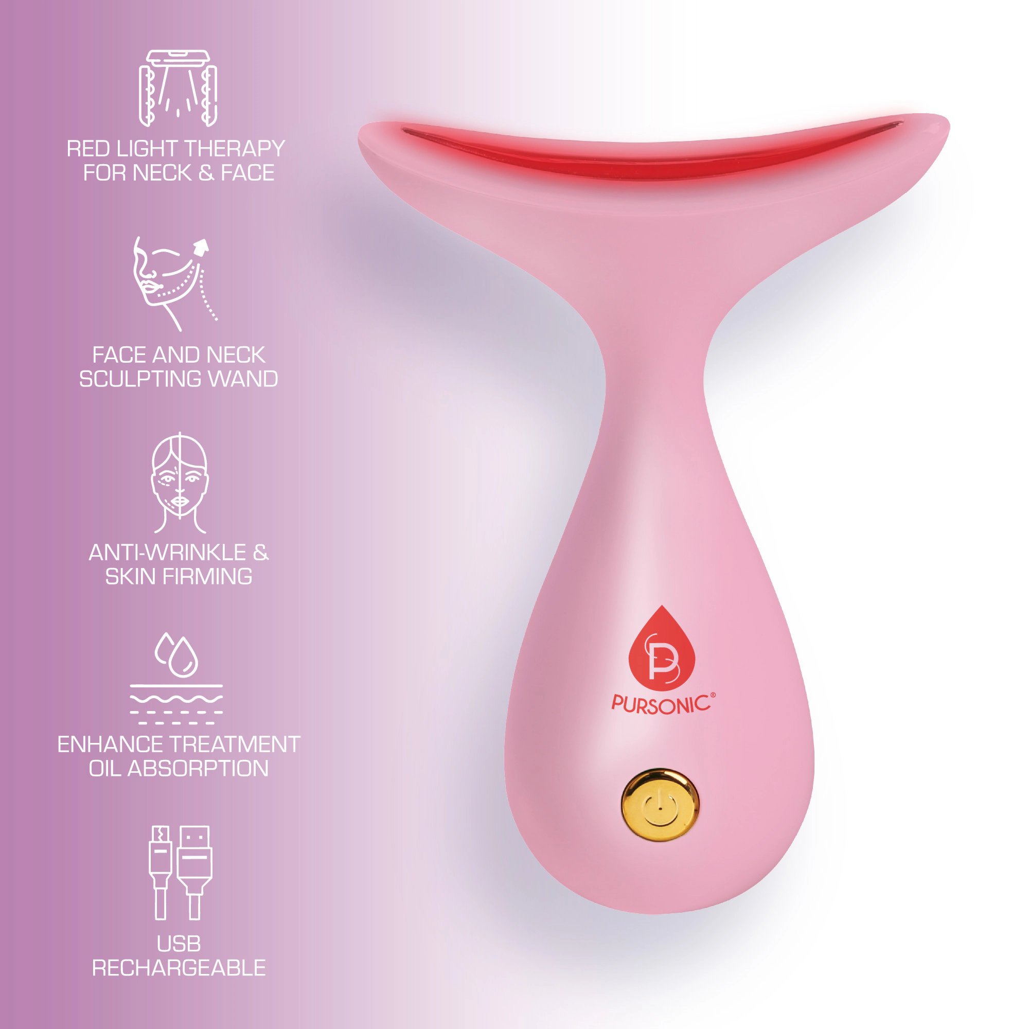 Pursonic Women’s LED Light Therapy Facial Sculpting Wand