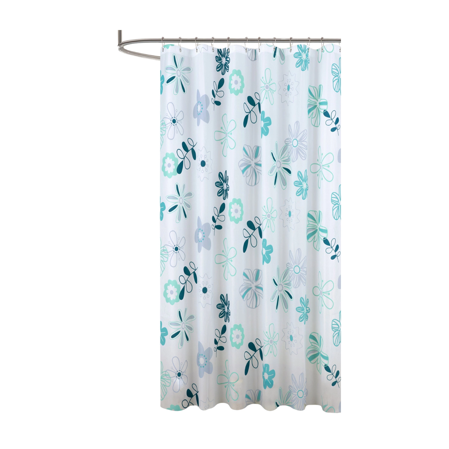 RT Designers Collection 90GSM Peva Glit Printed Romy Shower Curtain 70" x 72" Blue