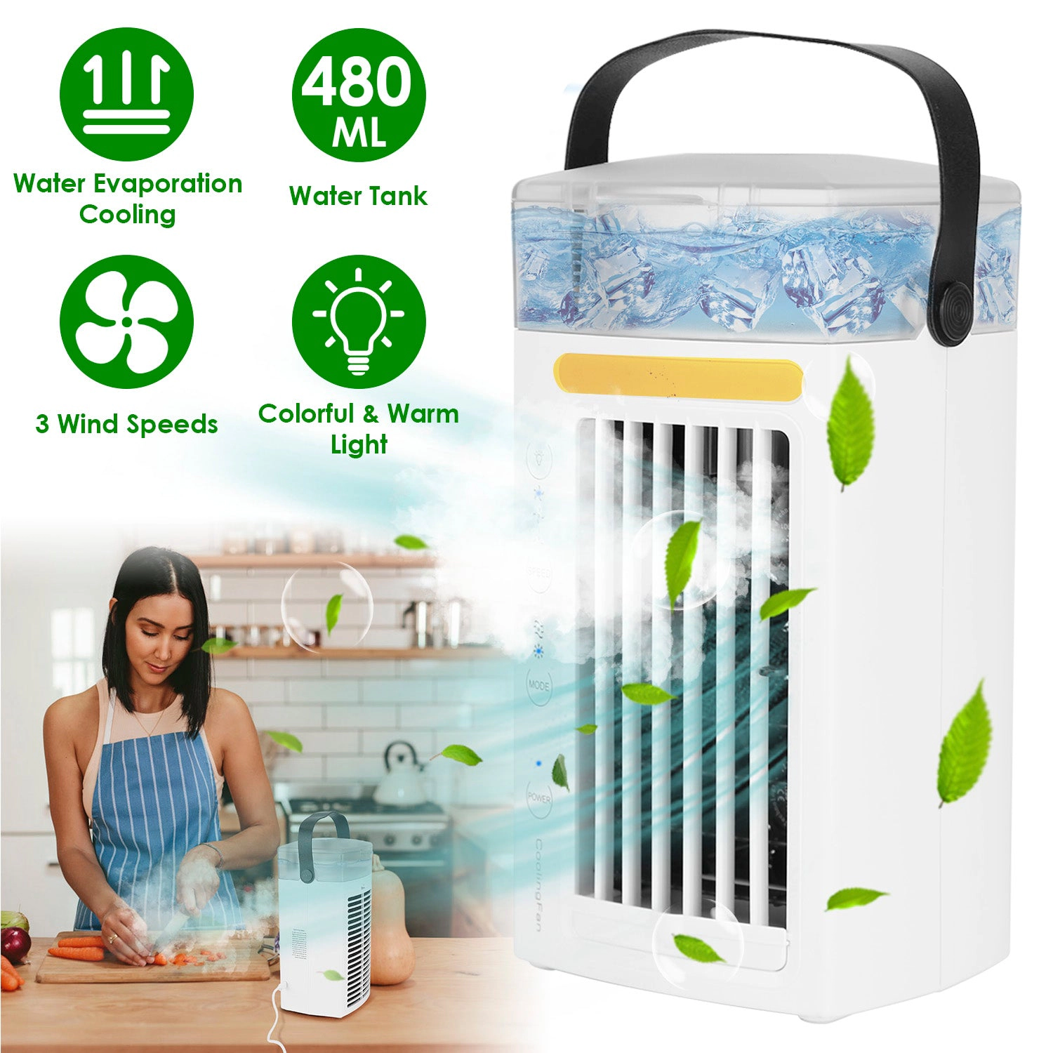 GBruno 4-in-1 Evaporative Air Cooler Desktop Fan