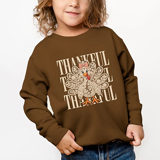 The Juniper Shop - Toddler Graphic Sweatshirt - Thankful Lace Turkey ...