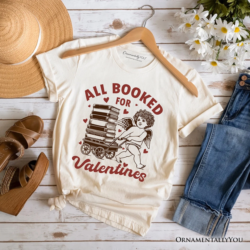 OrnamentallyYou Womens All Booked For Valentines Funny Cupid T-Shirt