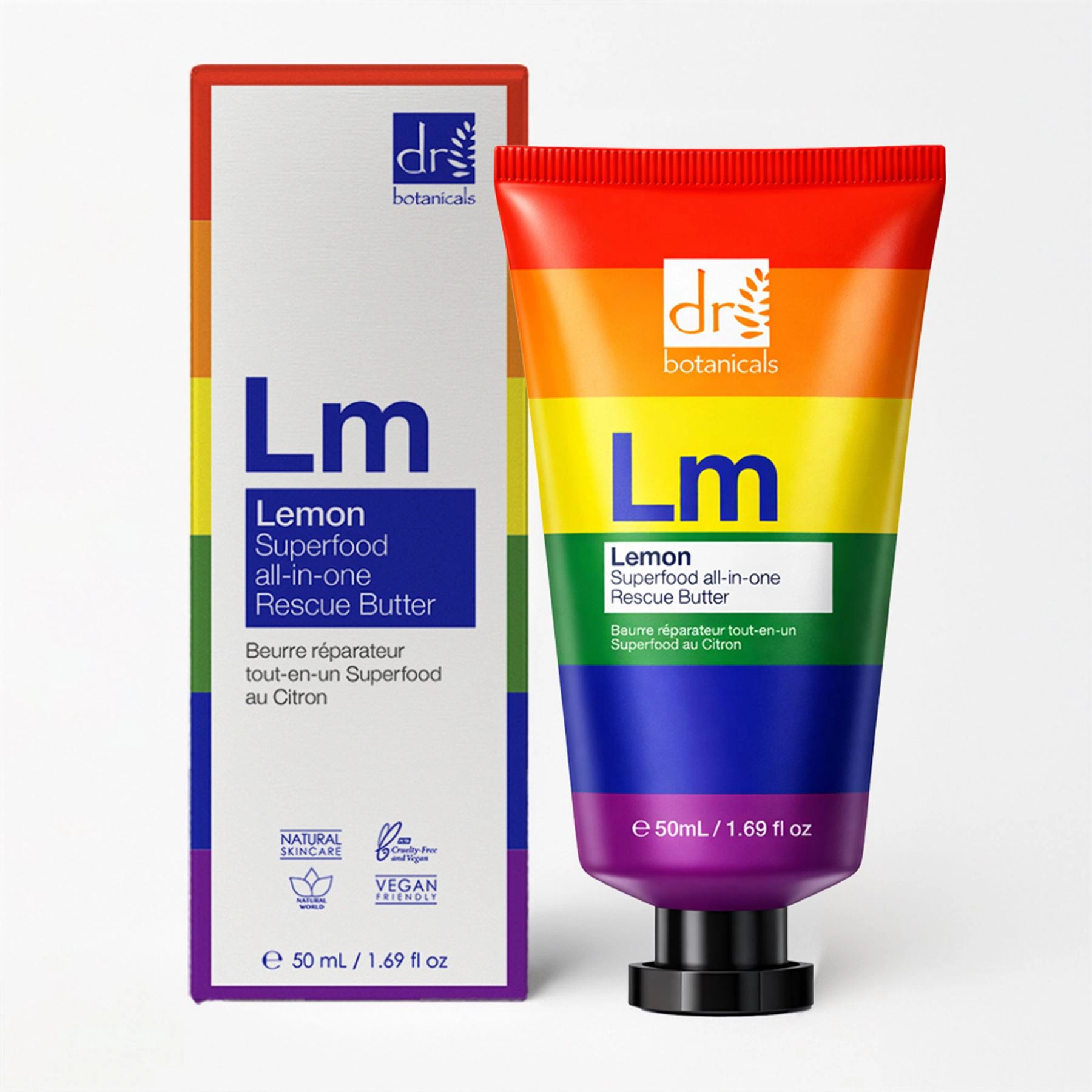 Dr Botanicals Pride Edition Lemon Superfood All-In-One Rescue Butter 50ml - Anti-Aging Brightening Hydrating Balm