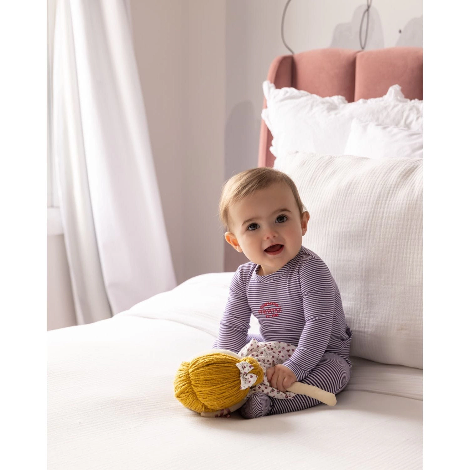 MeMoi Baby and Toddler "Generation MiniMoi" Stretchy Mini-Striped Cotton-Rich Footie