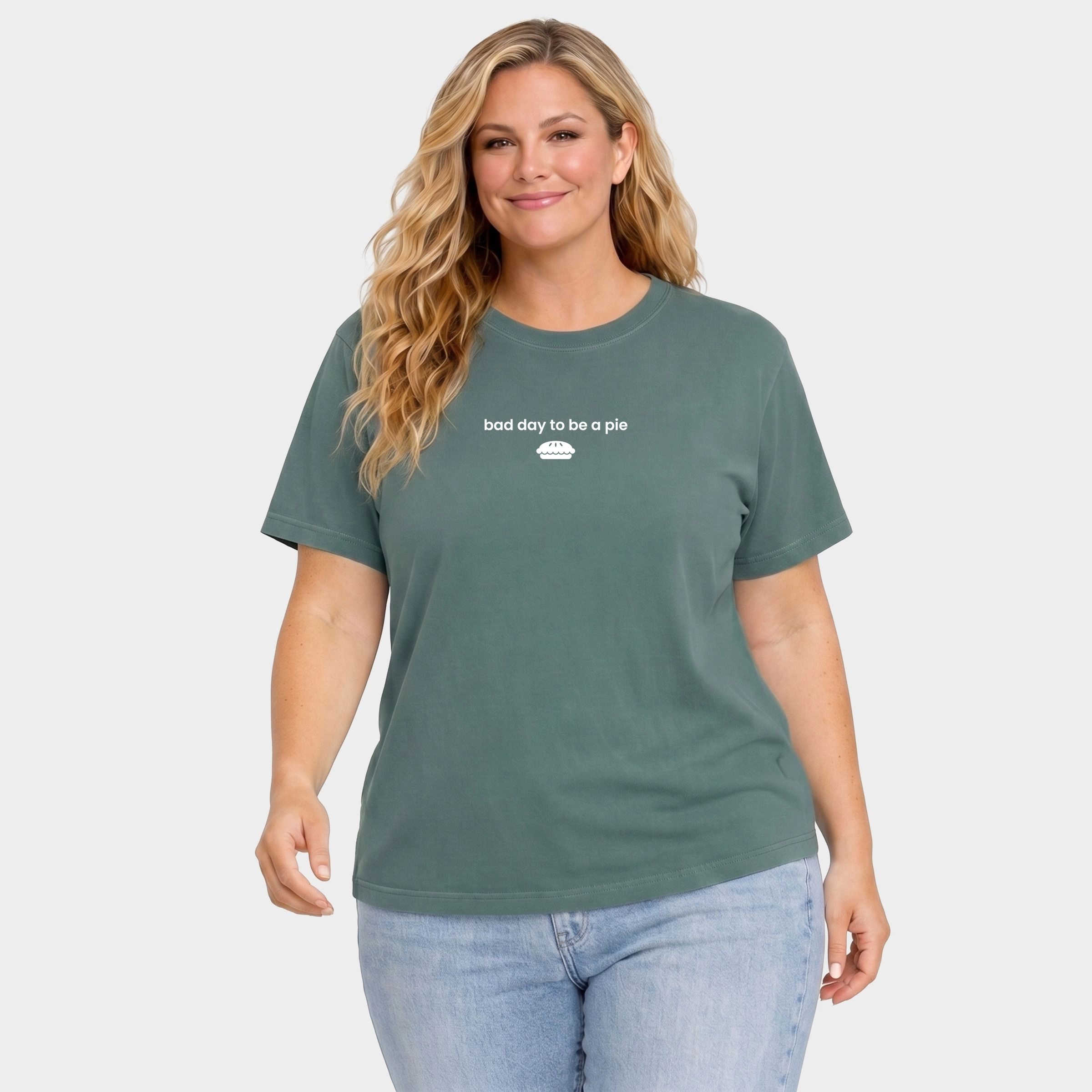 Simply Sage Market - Women's Plus Garment Dyed Tee Bad Day to be a Pie