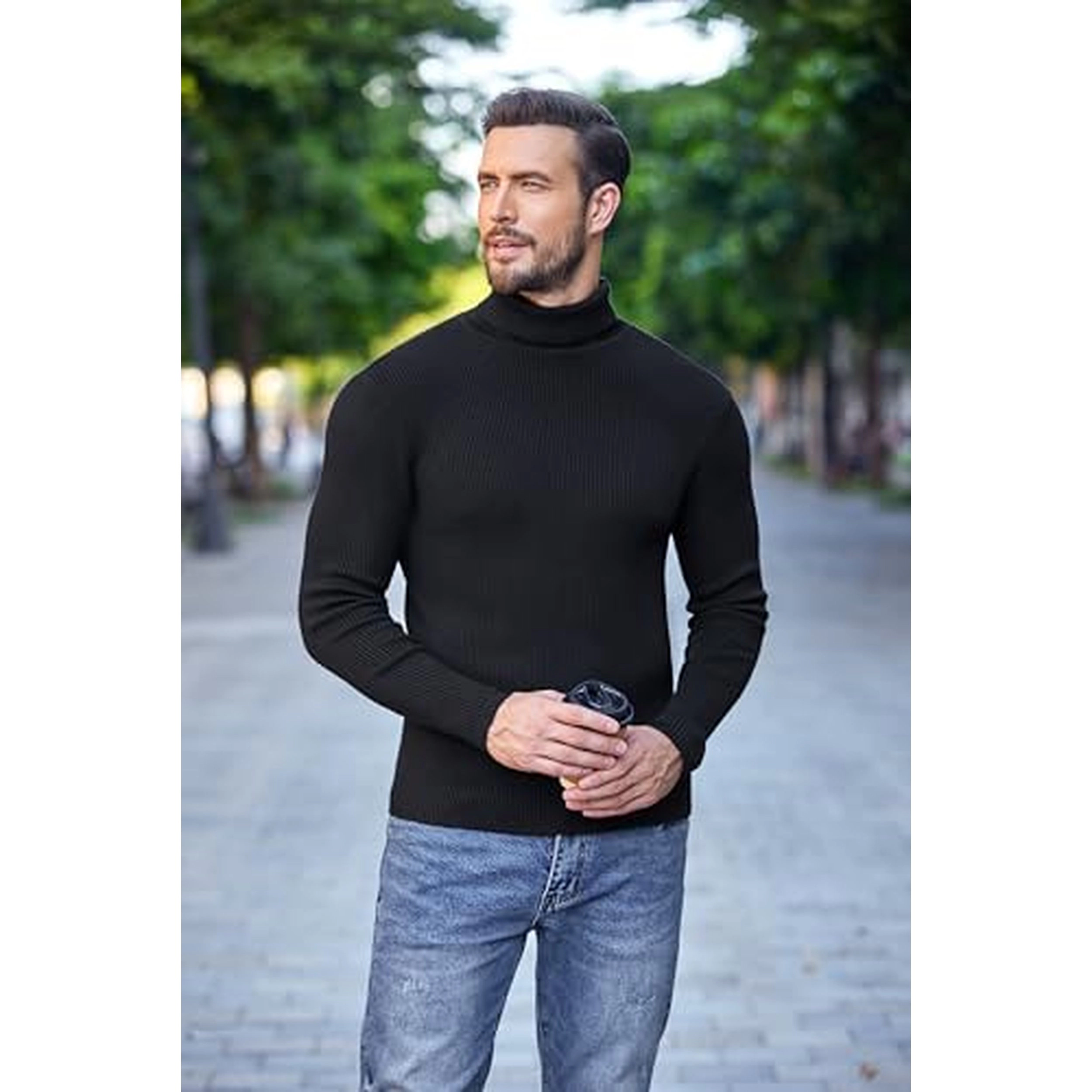 COOFANDY Men's Slim Fit Long Sleeve Turtleneck Sweater