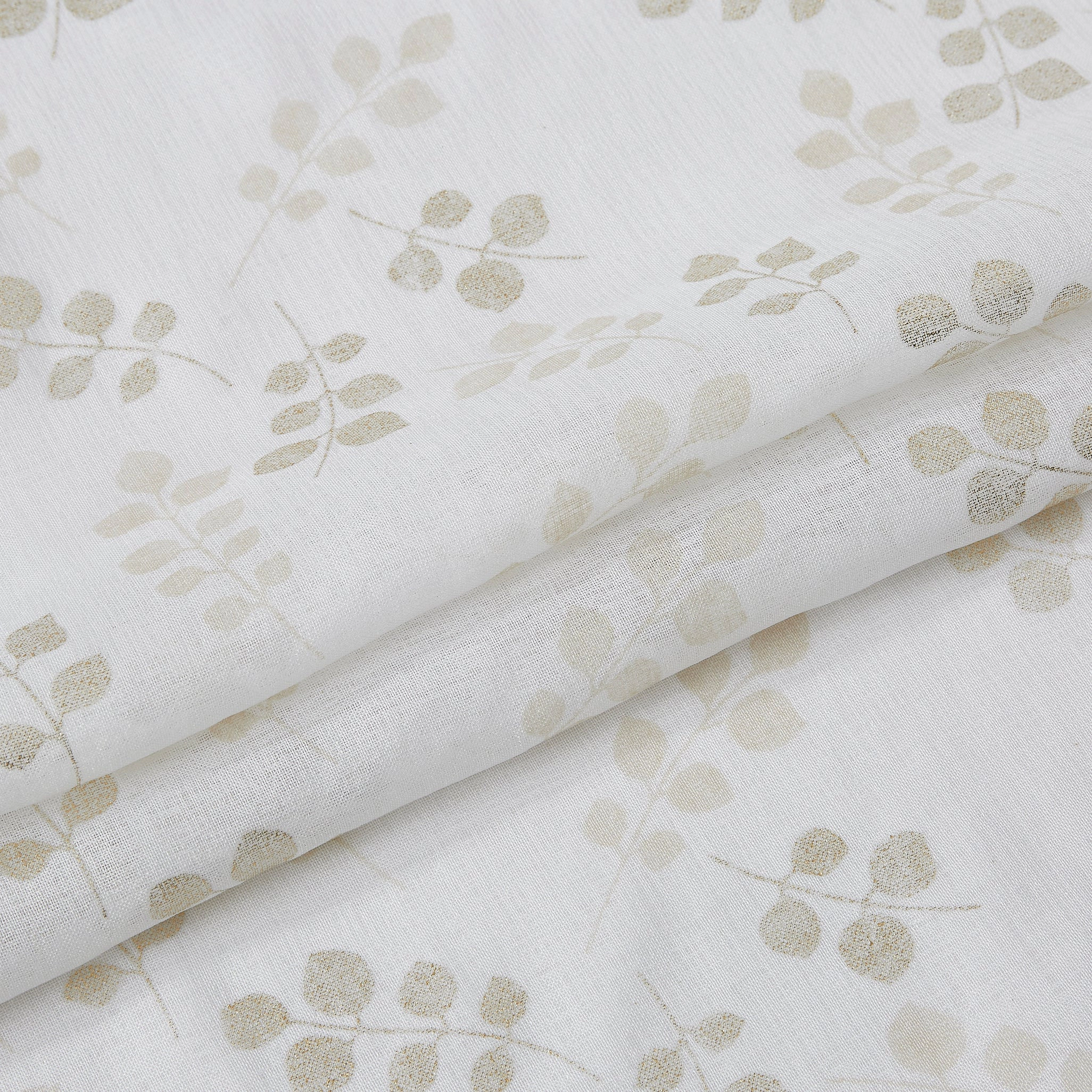 Dainty Home Clarissa Linen Textured Metallic Fabric Shower Curtain with 12 Matching Hooks 70" x 72"