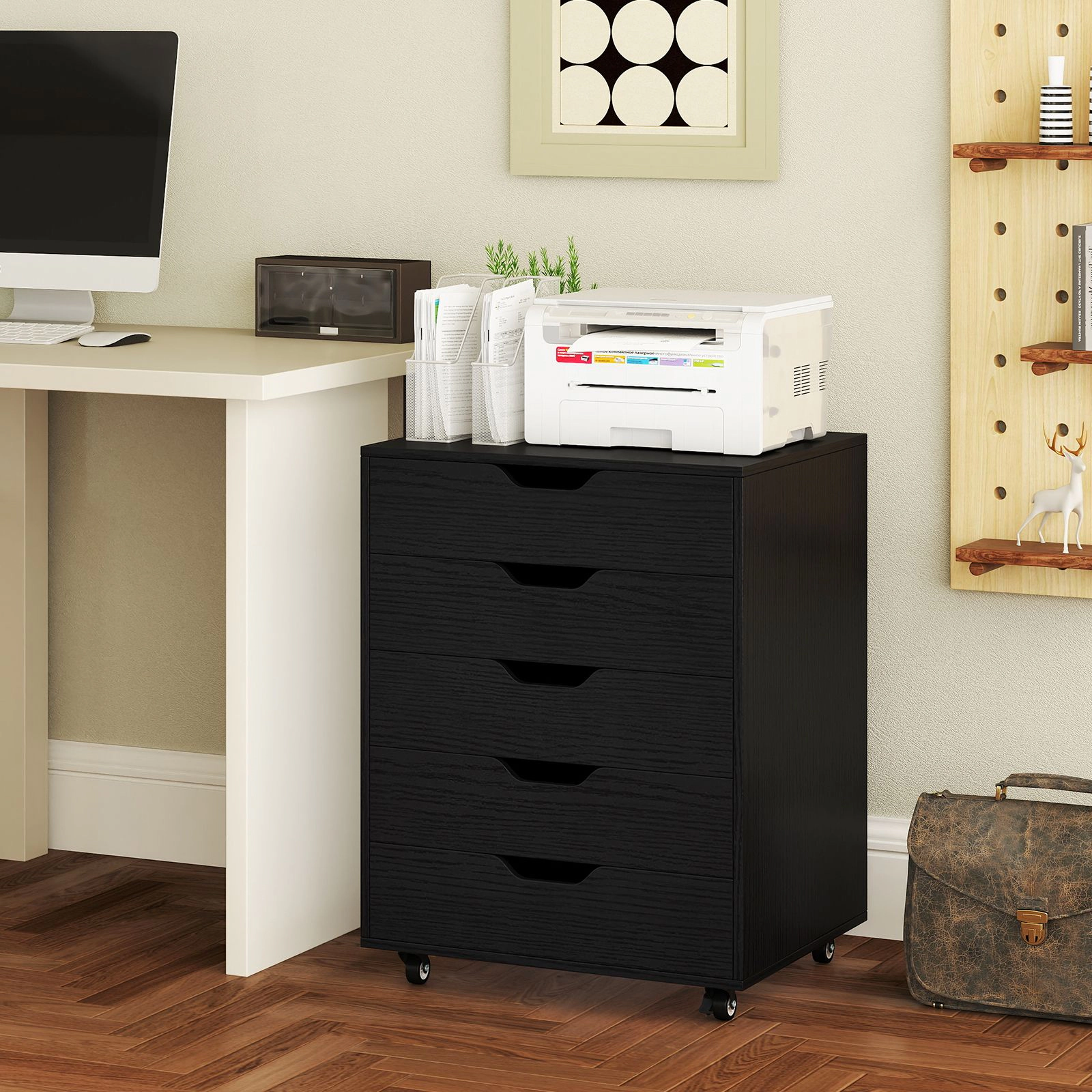 SlickBlue Office Storage Cabinet with Wheels & Spacious Drawer Organization