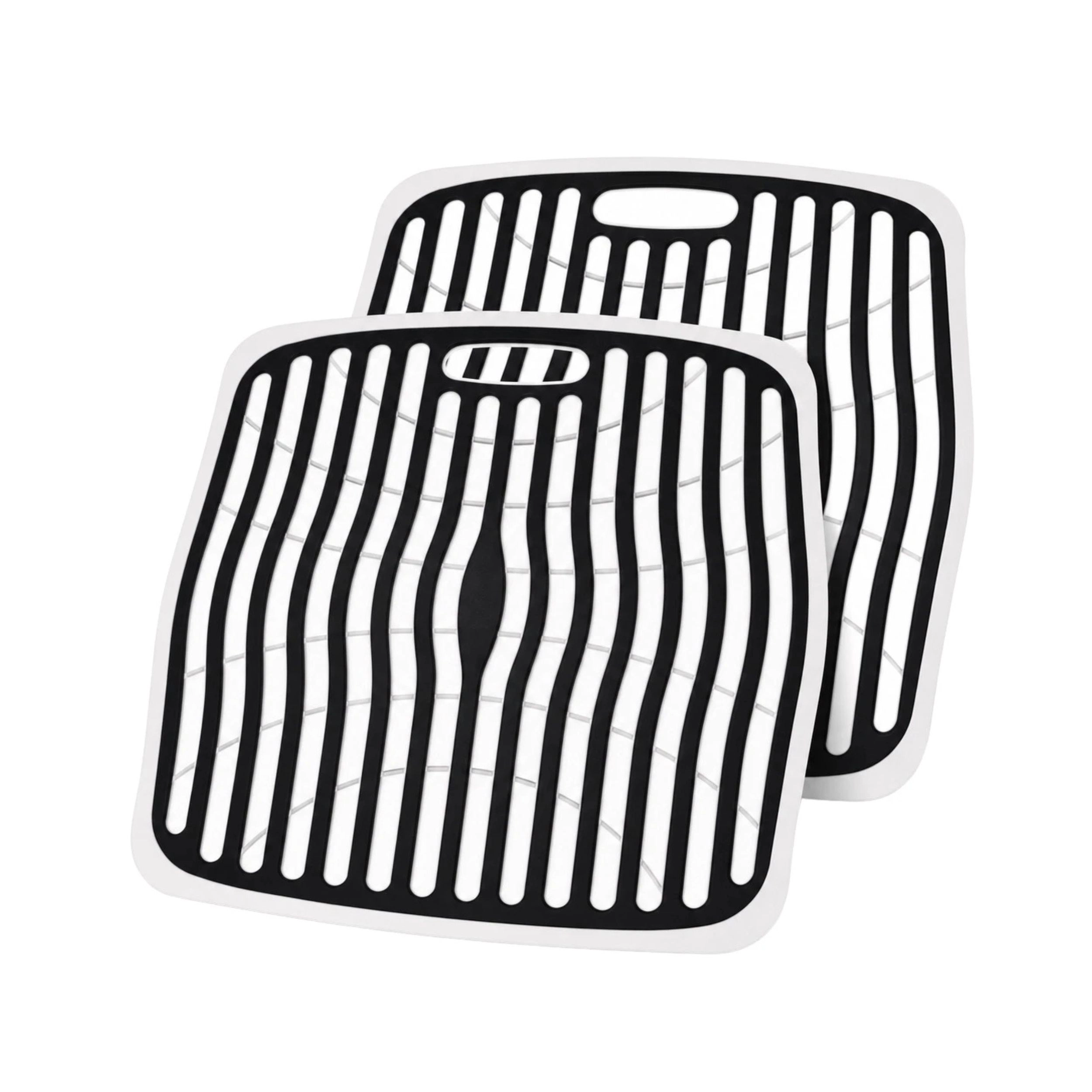 Home Collection Pack of 2 Black Kitchen Sink Protector Mats