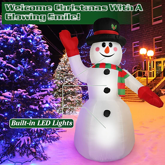 GBruno 7.9ft LED Inflatable Christmas Snowman Decor
