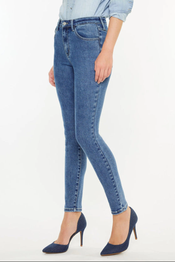 KanCan Women's Essentials High Rise Ankle Skinny Jeans Bev