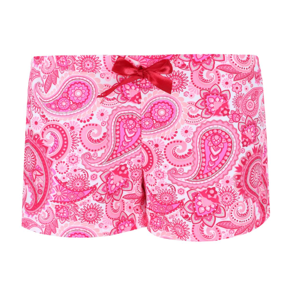 Miss Lillian Women's Paisley Henley Short Sleeve and Shorts Set