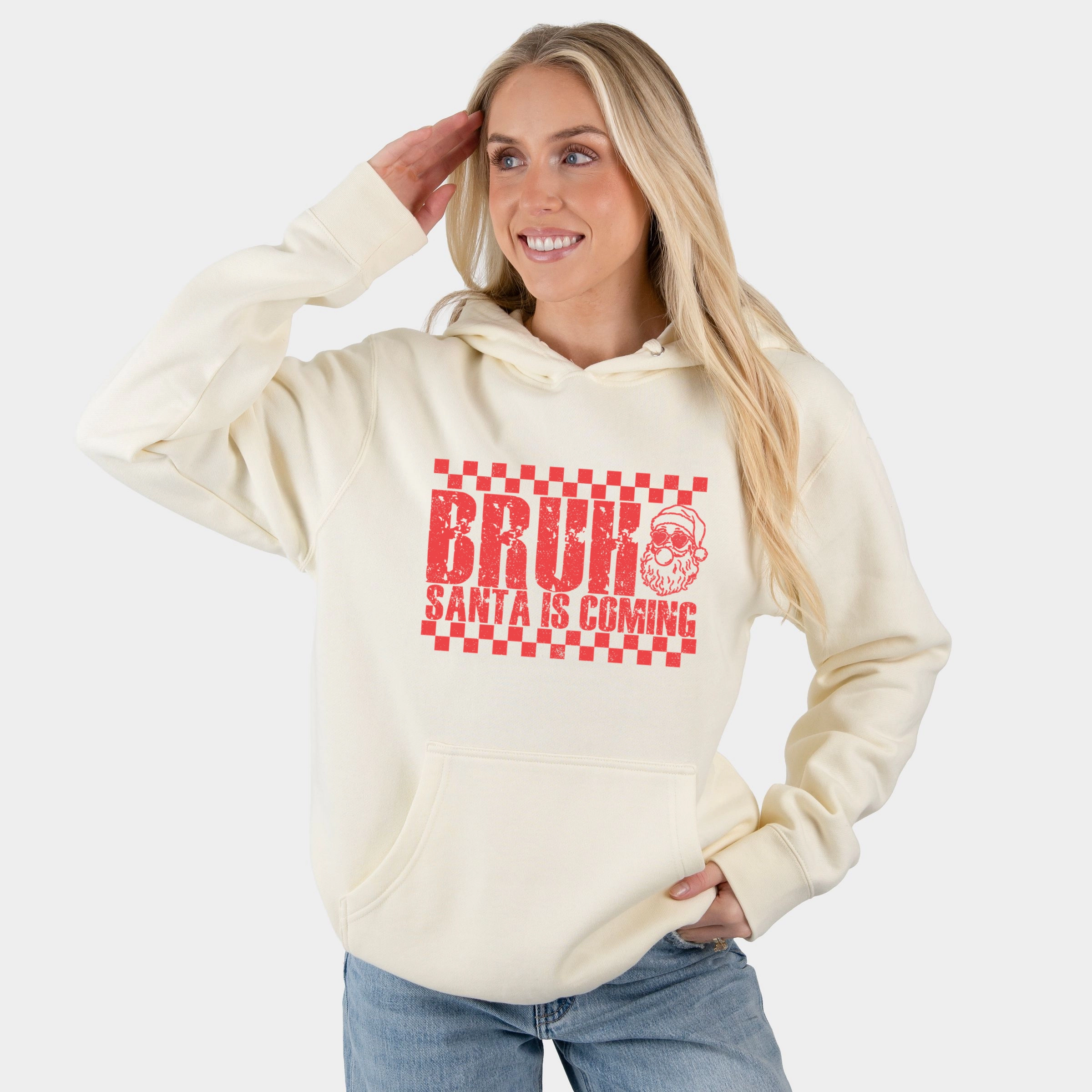 Simply Sage Market - Women's Graphic Hoodie Bruh Santa is Coming