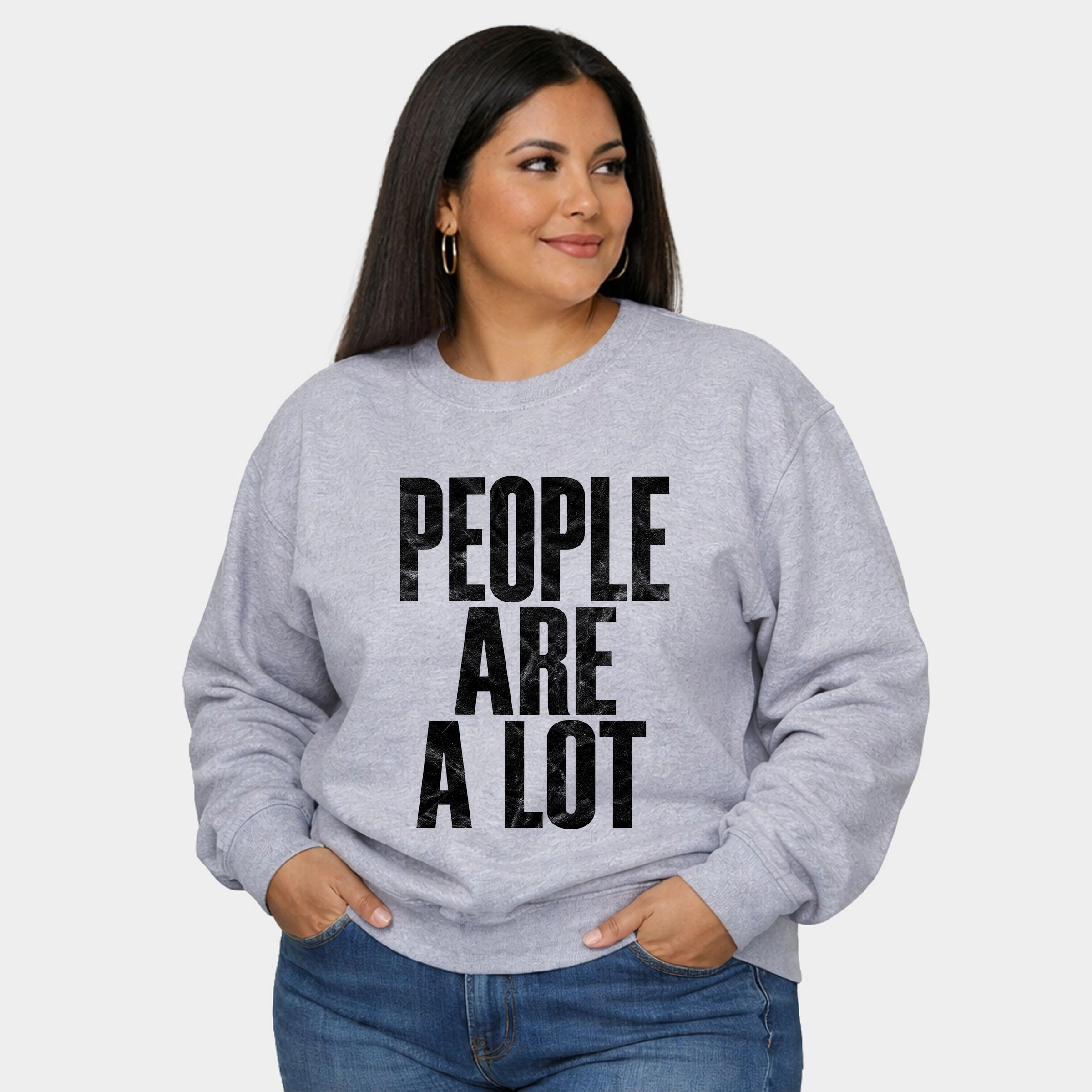 Simply Sage Market - Women's Plus Sized Graphic Sweatshirt People Are A Lot