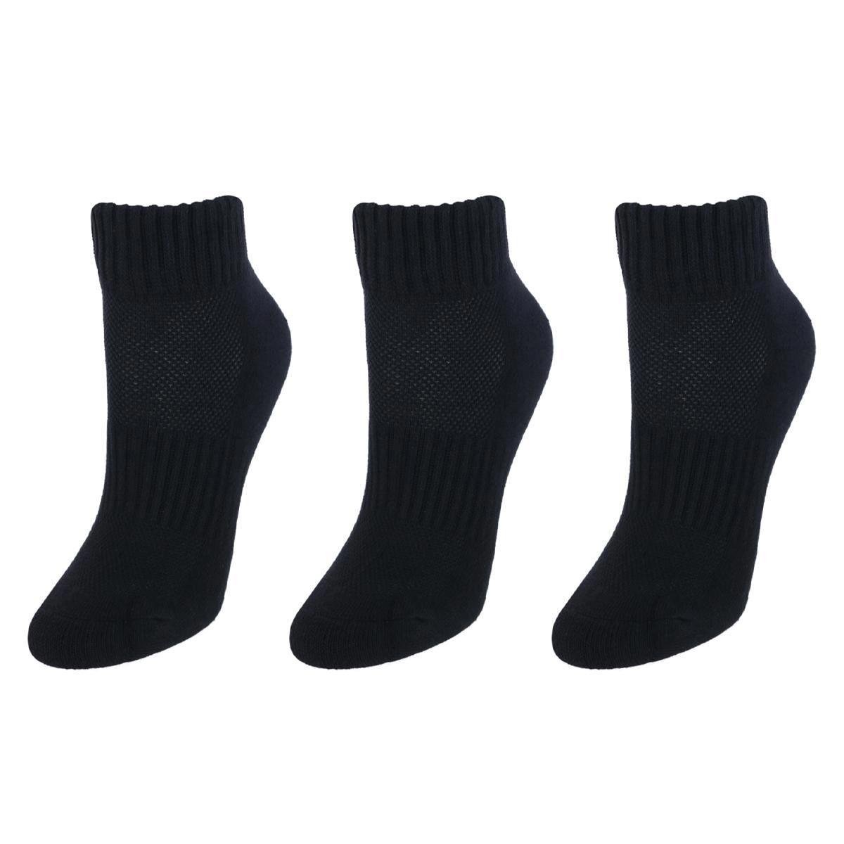 CTM Women's Cotton Blend Arch Support Ankle Sock (Pack of 3)