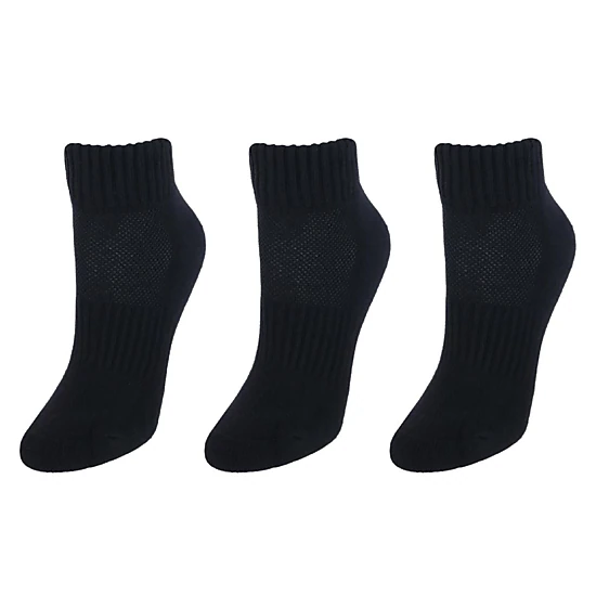 CTM Women's Cotton Blend Arch Support Ankle Sock (Pack of 3)