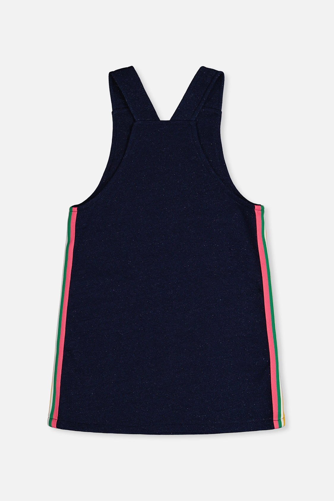 Deux par Deux Girls Appliqué Patch French Terry Overall Dress