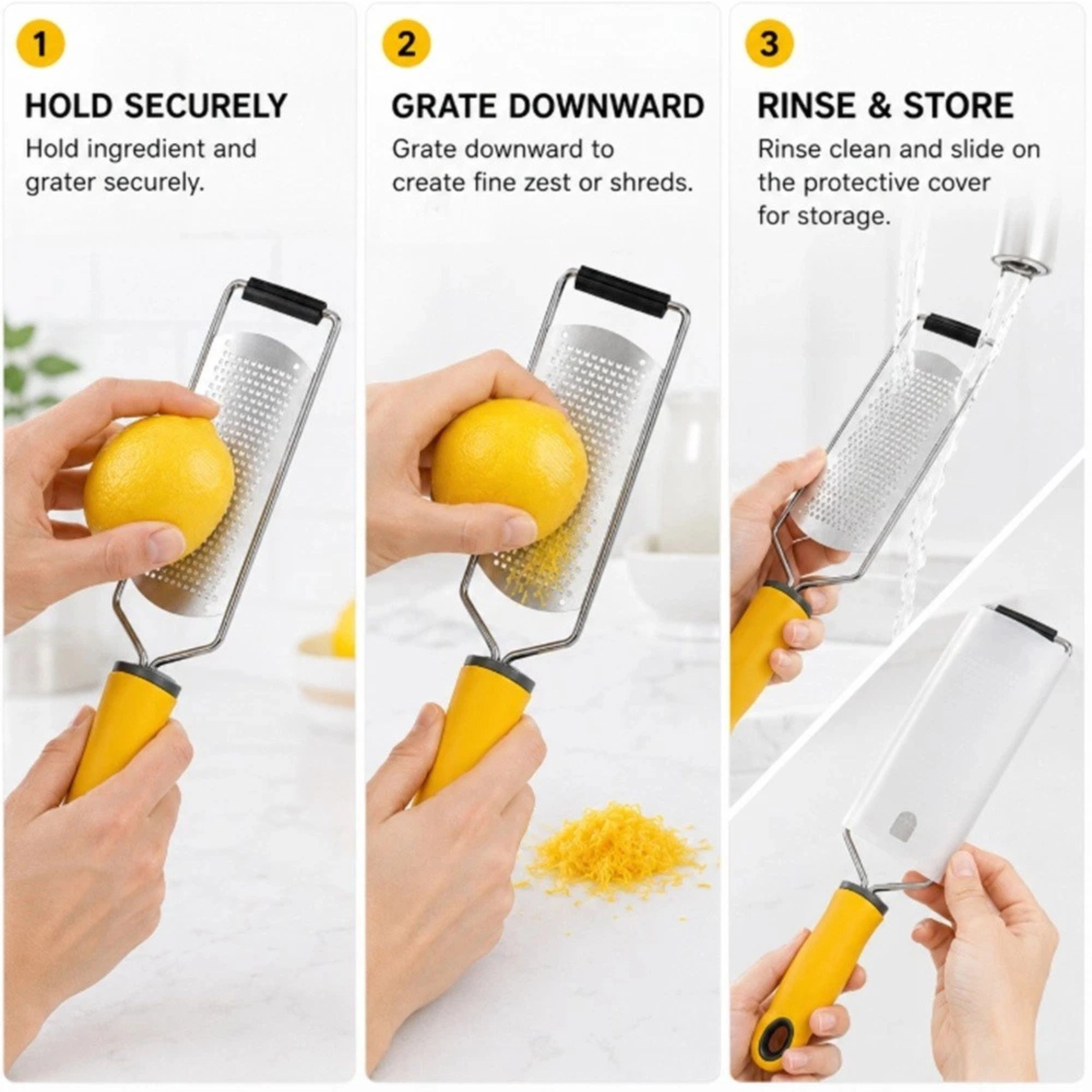Home Collection Stainless Steel Lemon Zester Grater Fine Cheese Parmesan Citrus Shredder