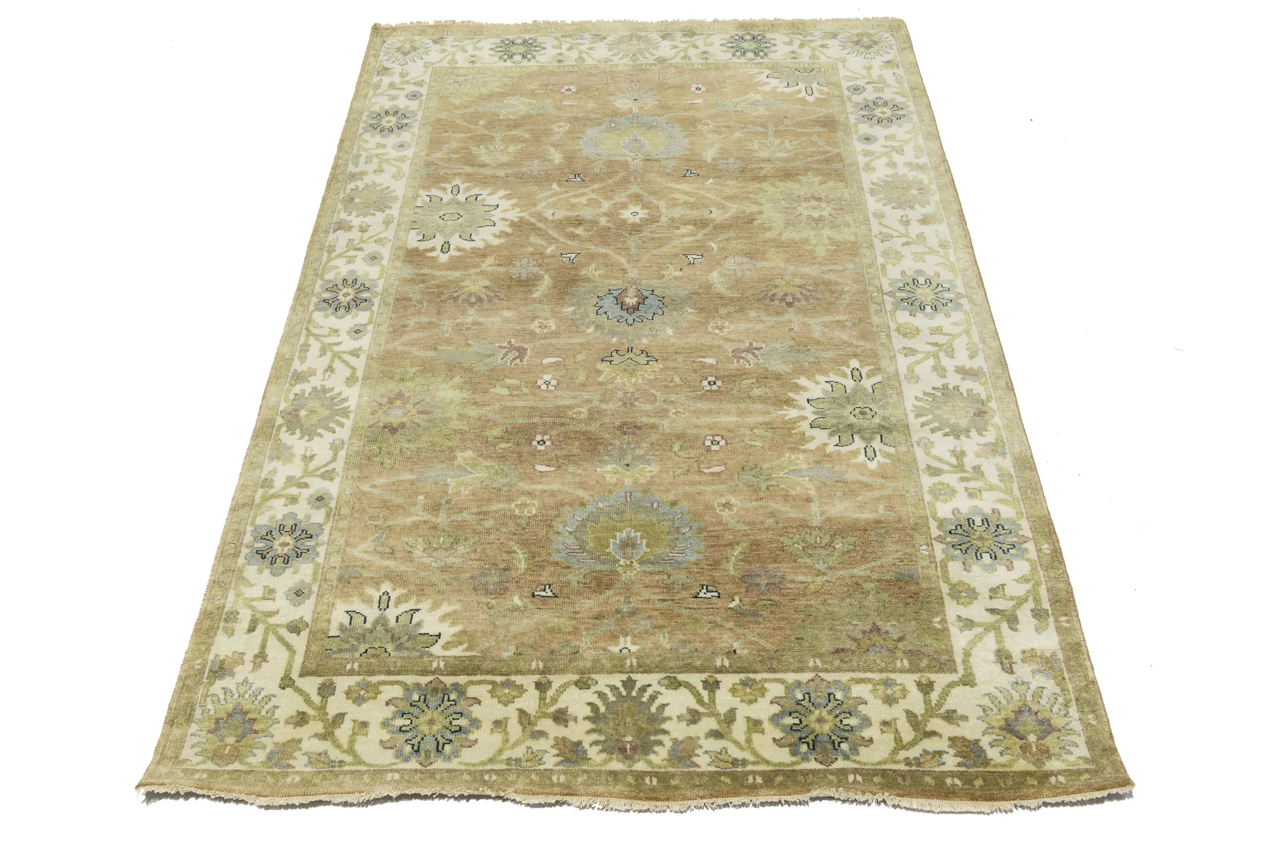 Magic Rugs Light Rust Floral 5x8 Osh Chobi Oriental Rug