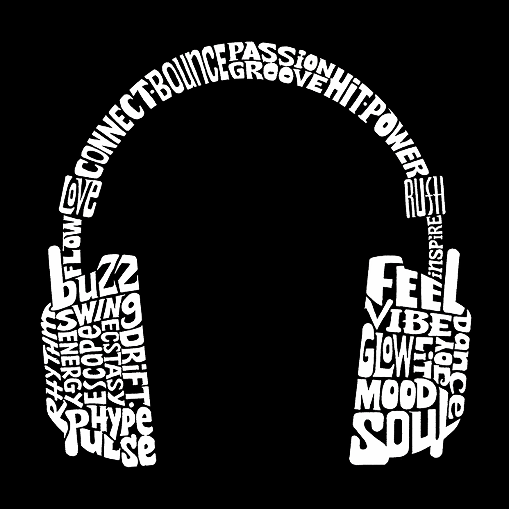 LA Pop Art Mood Headphones  - Women's Word Hooded Sweatshirt