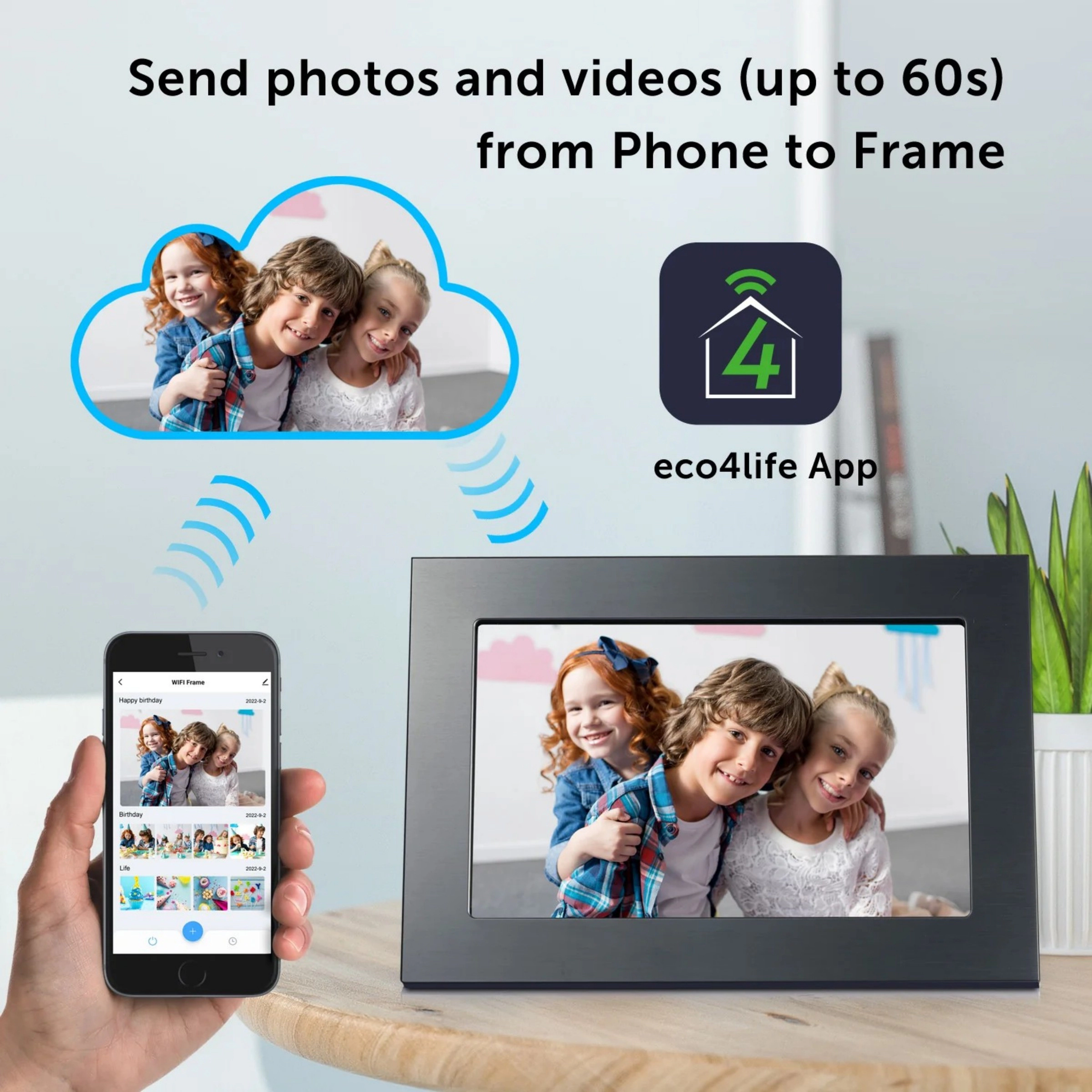 Eco4life 10.1" WiFi Digital Picture Frame Instant Photo Share