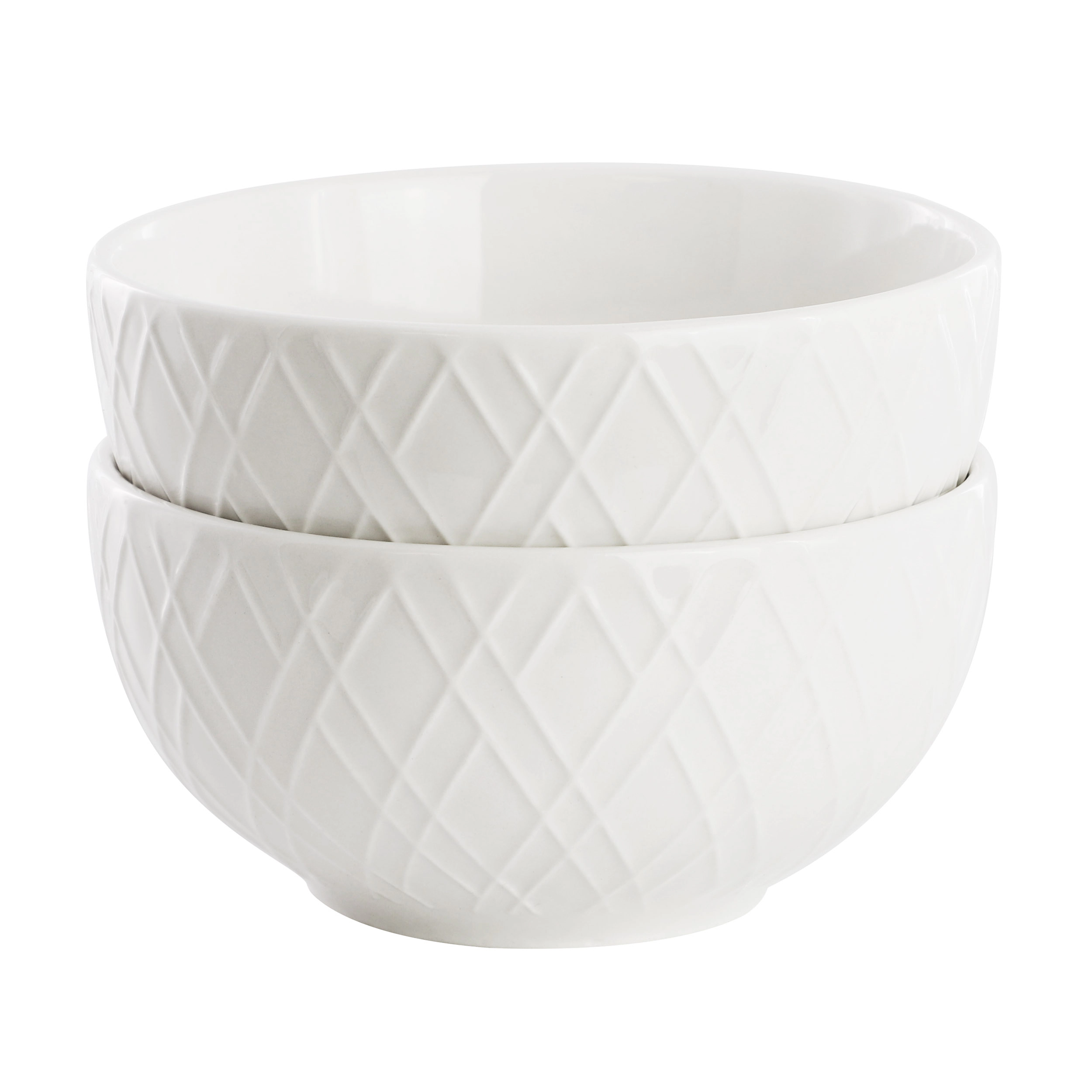 Gibson Home Great Essentials 2 Piece Fine Ceramic 4.5in Fruit Bowl Set in White
