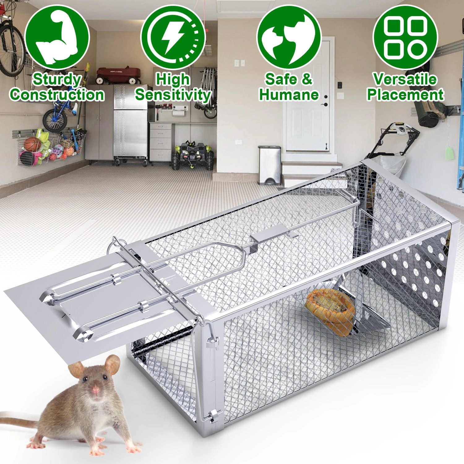 GBruno Stainless Steel Single Door Rat Trap Cage